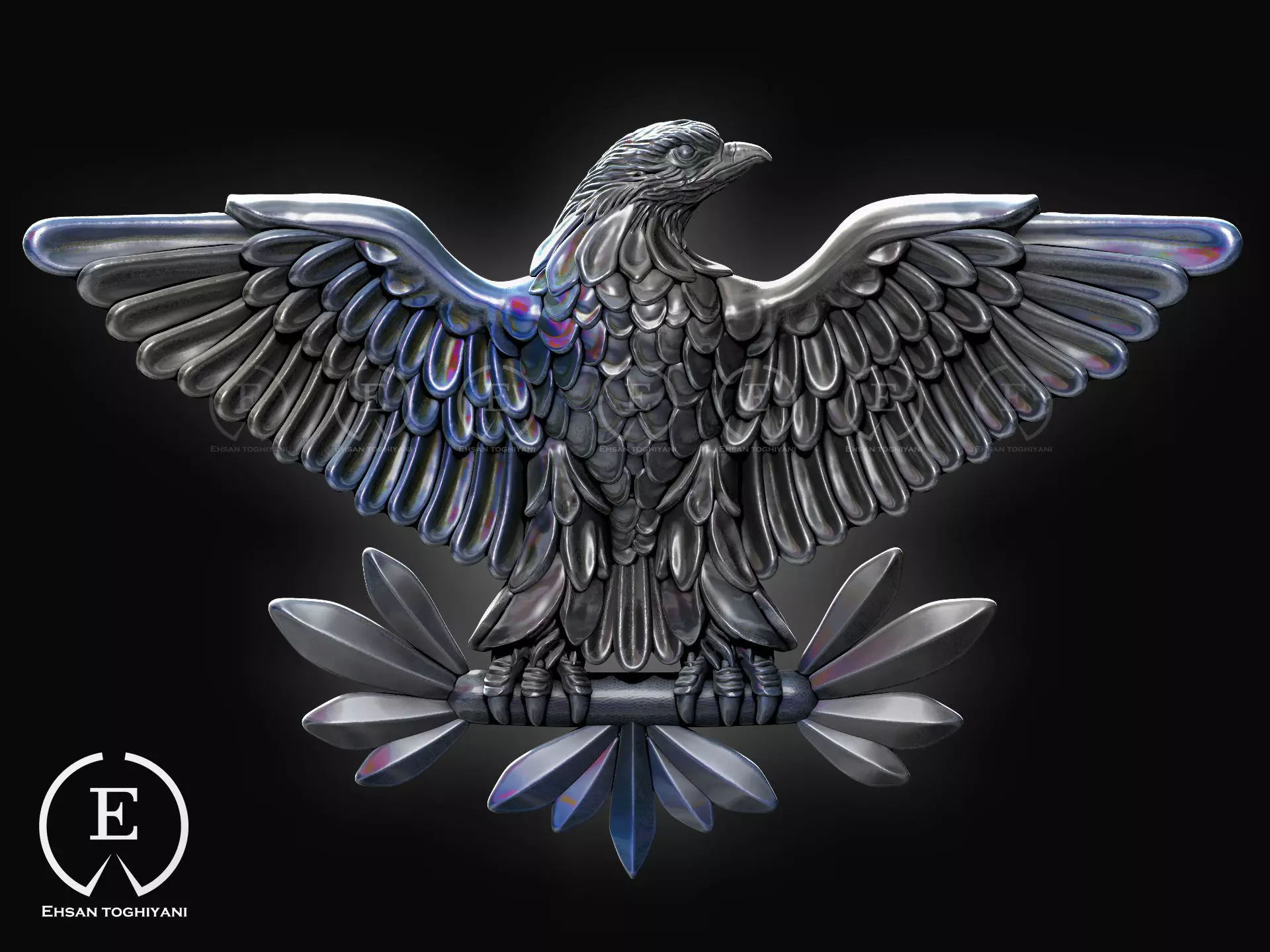 eagel pendant 3D print model_0