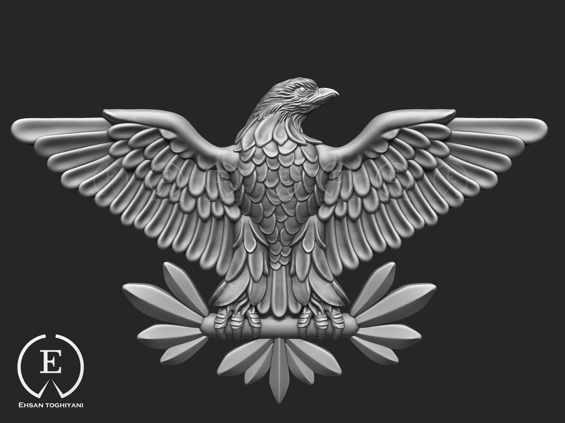 eagel pendant 3D print model_2