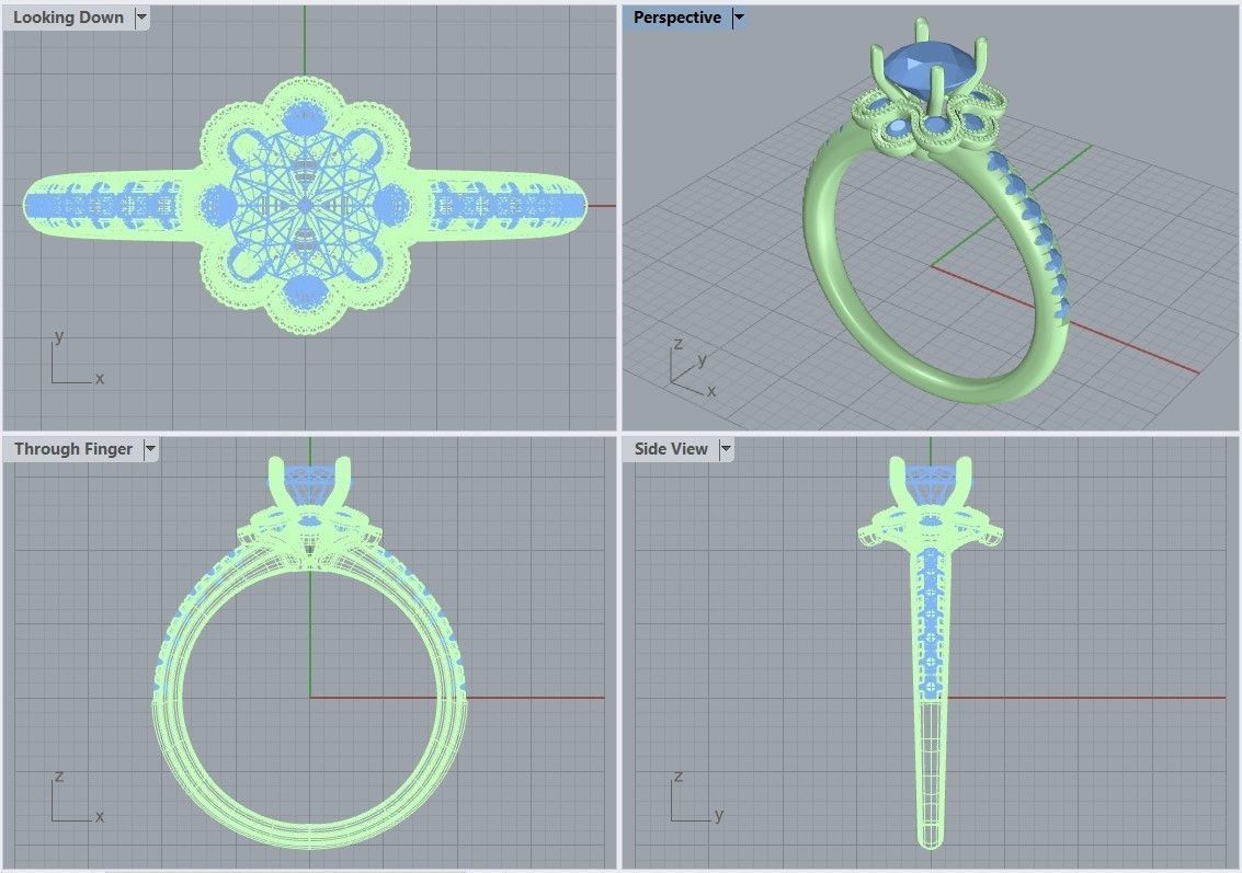 CJC7029 Ladies womans womens diamond ruby emerald Rings 3D print model_9