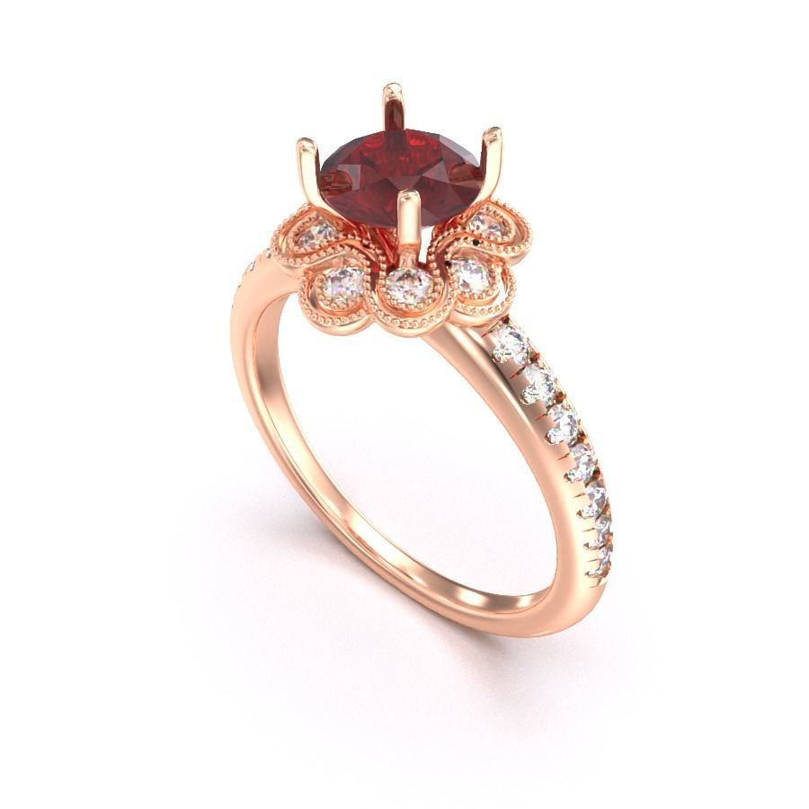 CJC7029 Ladies womans womens diamond ruby emerald Rings 3D print model_3