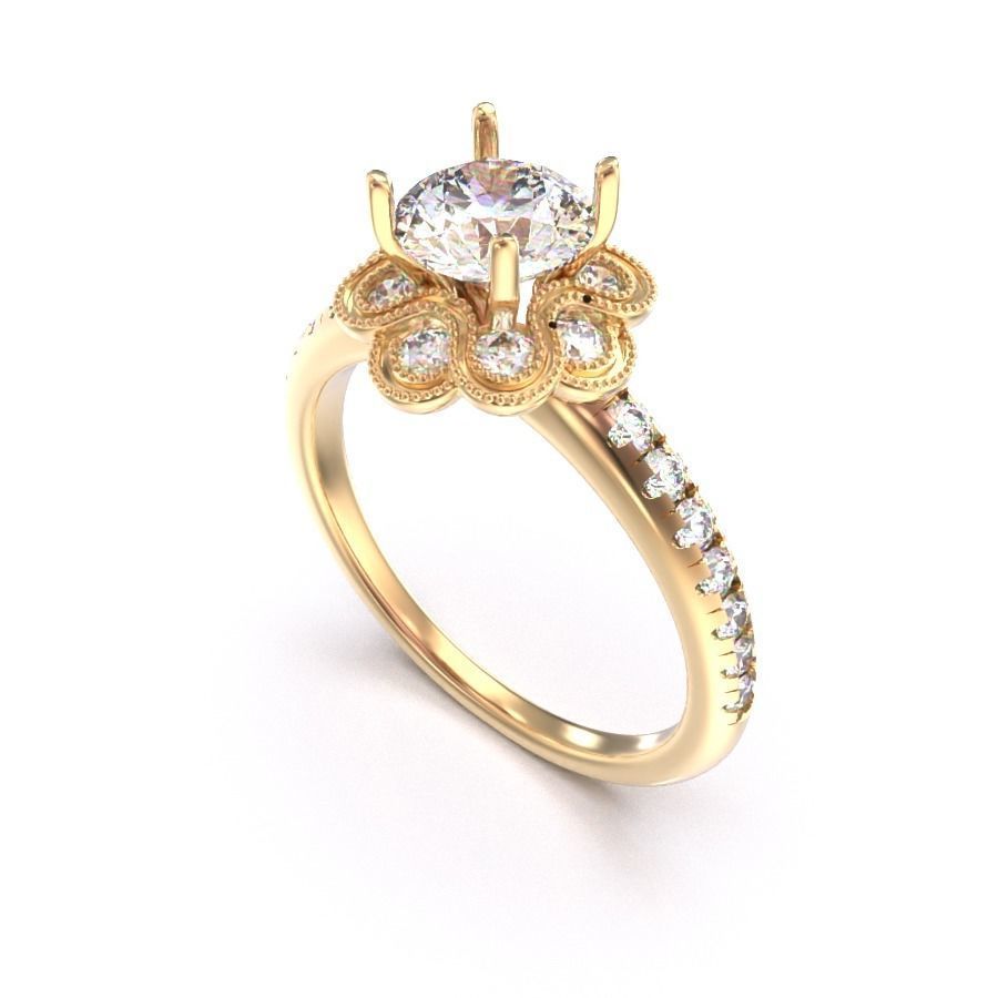 CJC7029 Ladies womans womens diamond ruby emerald Rings 3D print model_1