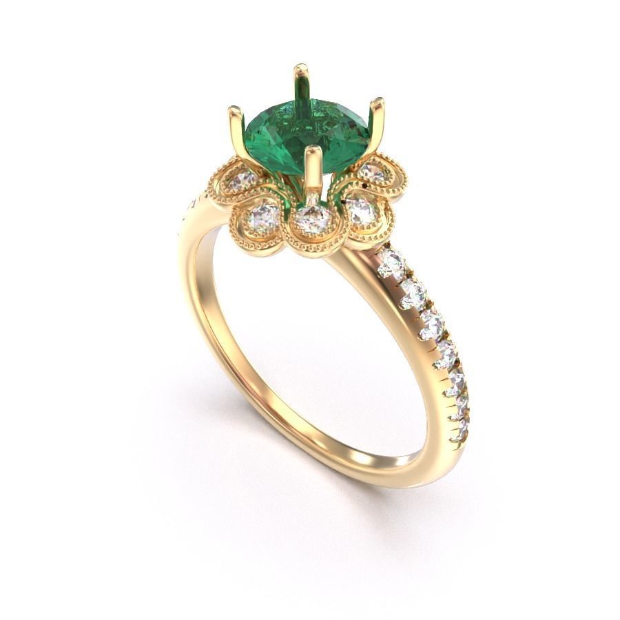 CJC7029 Ladies womans womens diamond ruby emerald Rings 3D print model_6