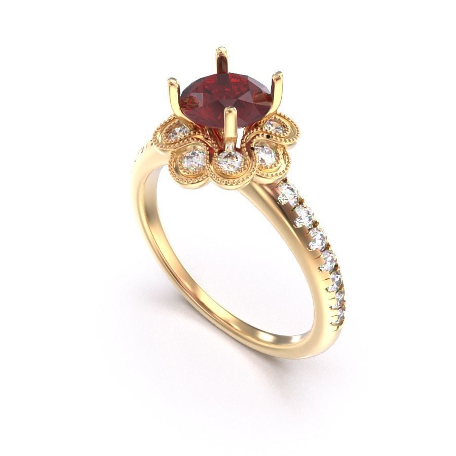 CJC7029 Ladies womans womens diamond ruby emerald Rings 3D print model_4