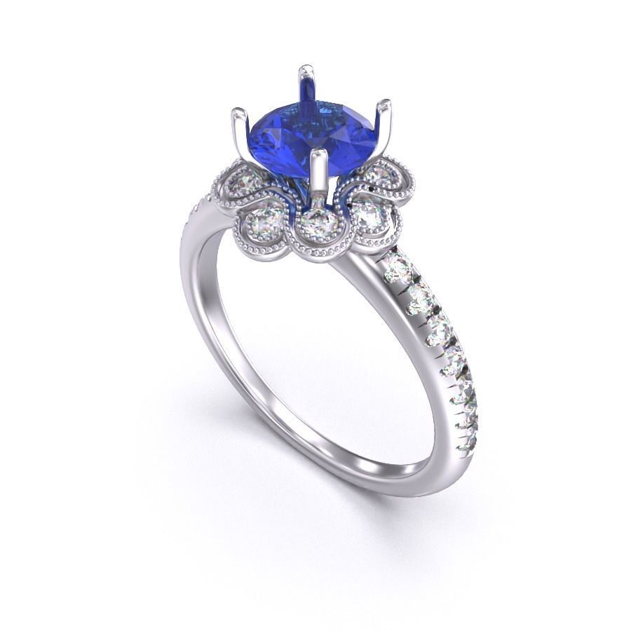 CJC7029 Ladies womans womens diamond ruby emerald Rings 3D print model_5