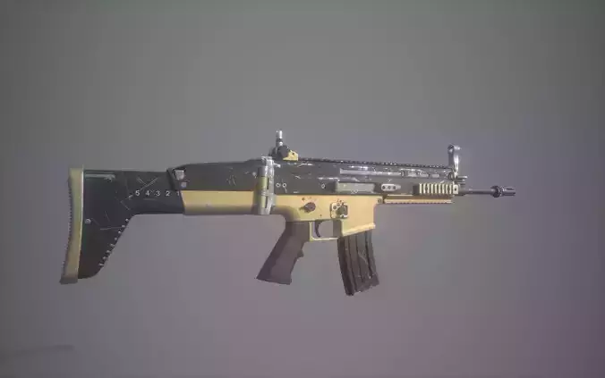 Highpoly SCARL ak - rifle 3D model