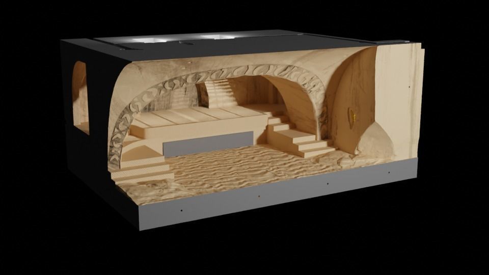 Jabbas Throne Room - Set 2 - Throne Area 1-6 scale Hottoys 3D print model_5