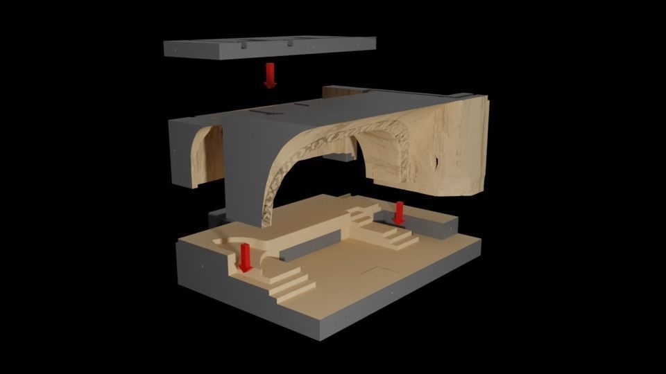 Jabbas Throne Room - Set 2 - Throne Area 1-6 scale Hottoys 3D print model_23