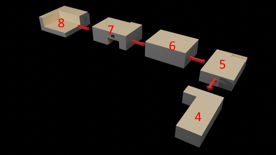 Jabbas Throne Room - Set 2 - Throne Area 1-6 scale Hottoys 3D print model_9