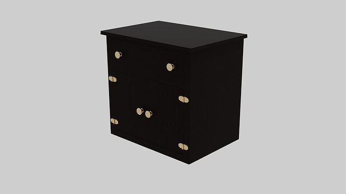 Wood Nightstand 3D model