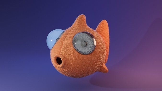 Woollen knitted fish model plus animated scenes  Free 3D model