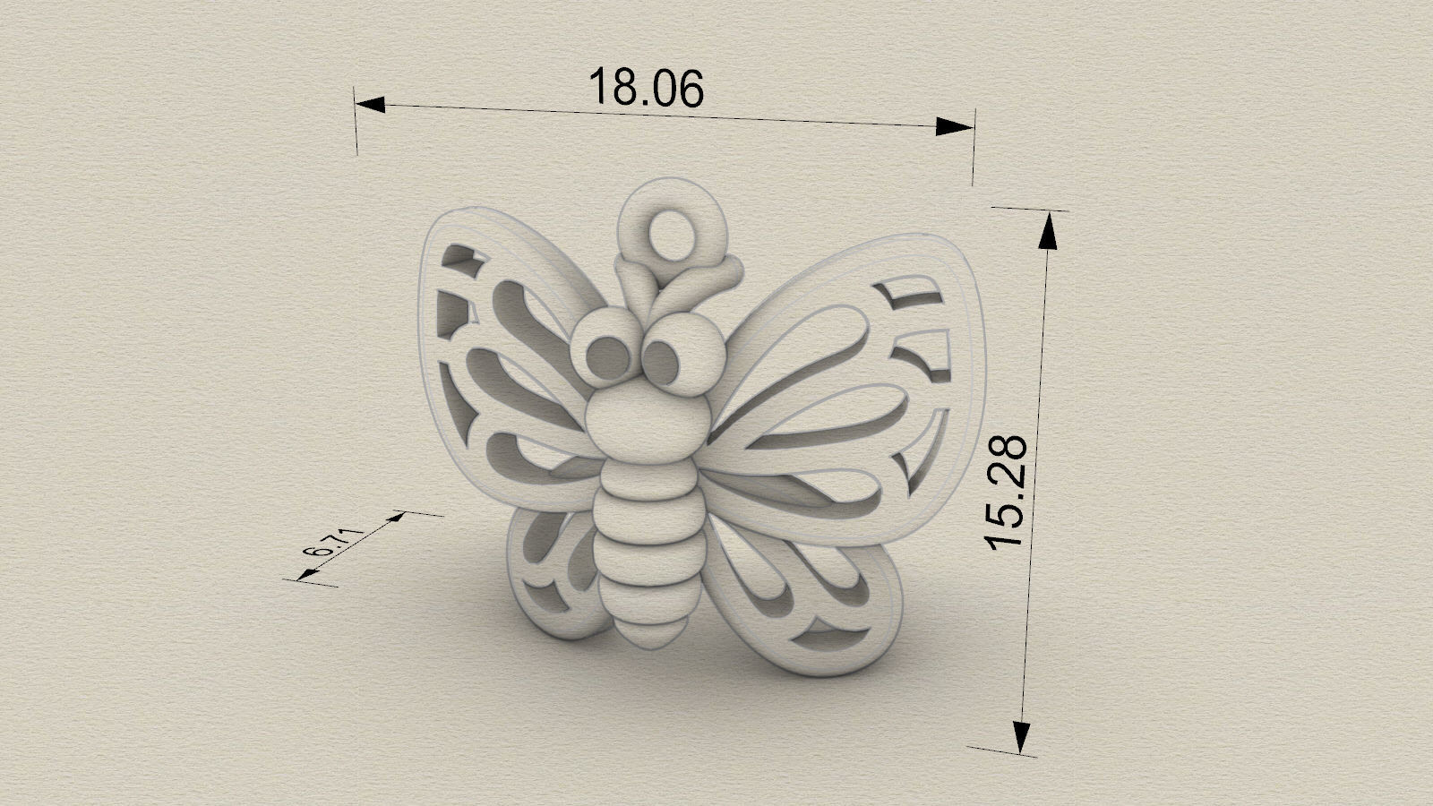 Charm pendant - adorable little insect 3D Model Collection_9