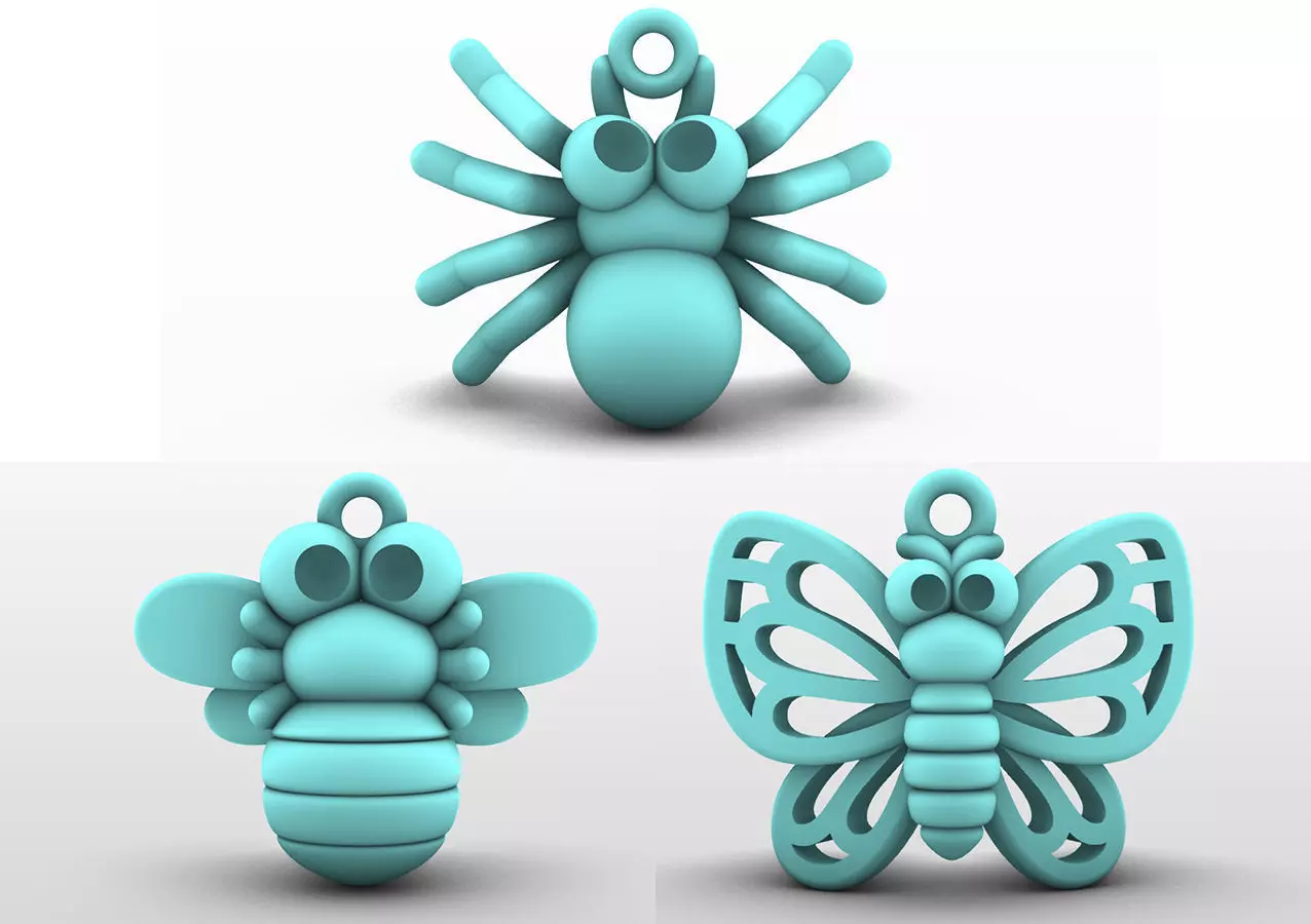 Charm pendant - adorable little insect 3D Model Collection_0