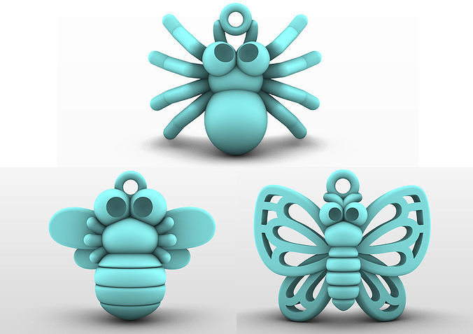 Charm pendant - adorable little insect 3D Model Collection