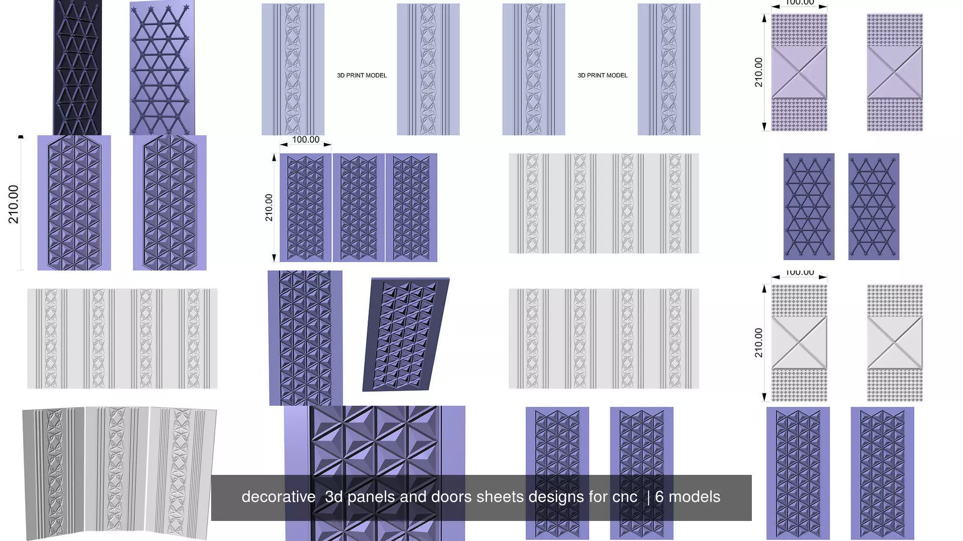 decorative  3d panels and doors sheets designs for cnc  3D Model Collection_0