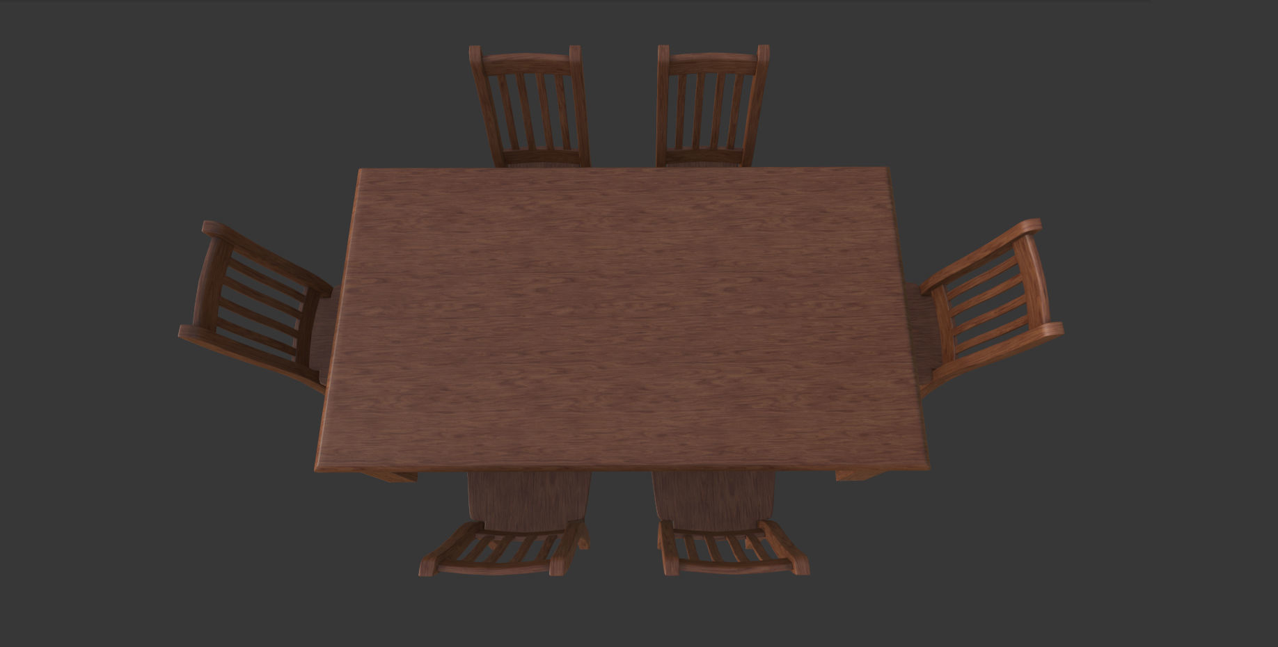 Dinning Table Low-poly 3D model_5