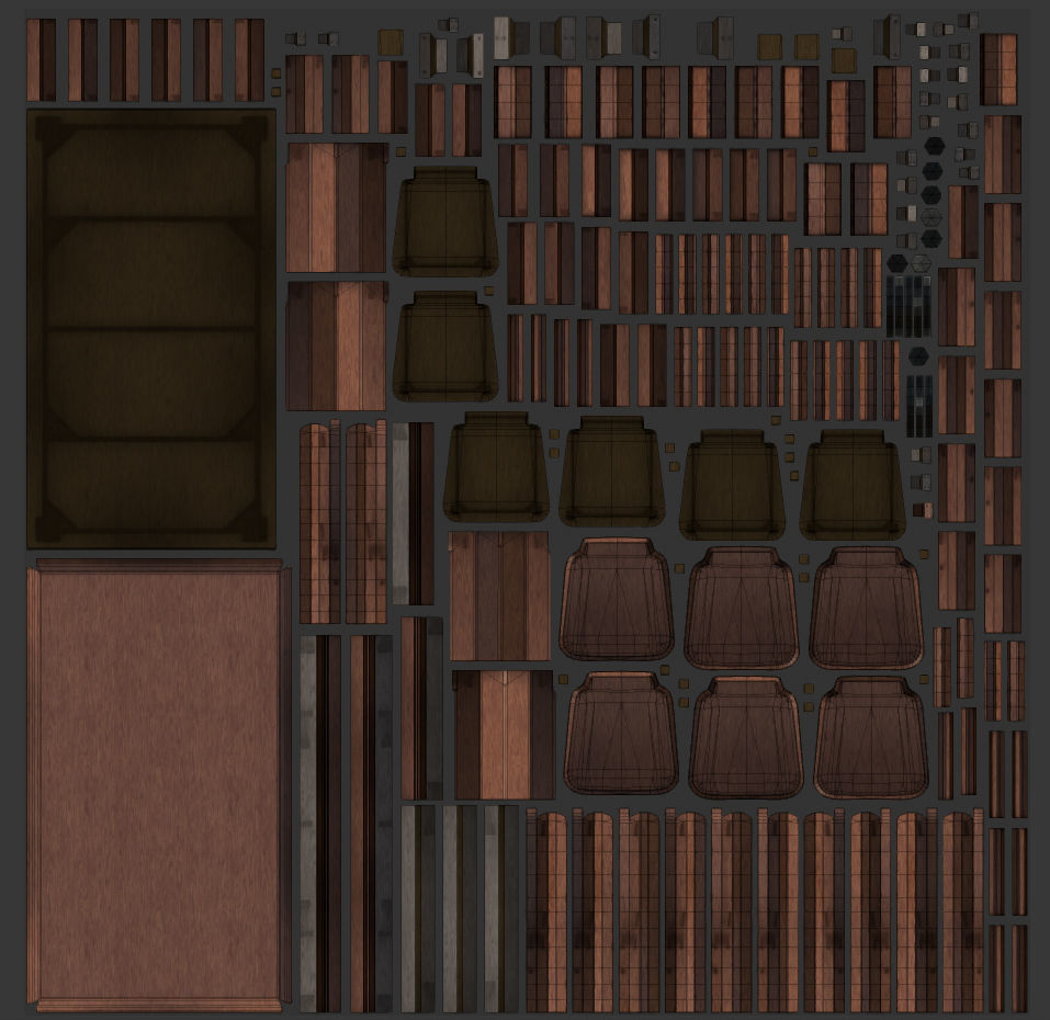 Dinning Table Low-poly 3D model_11