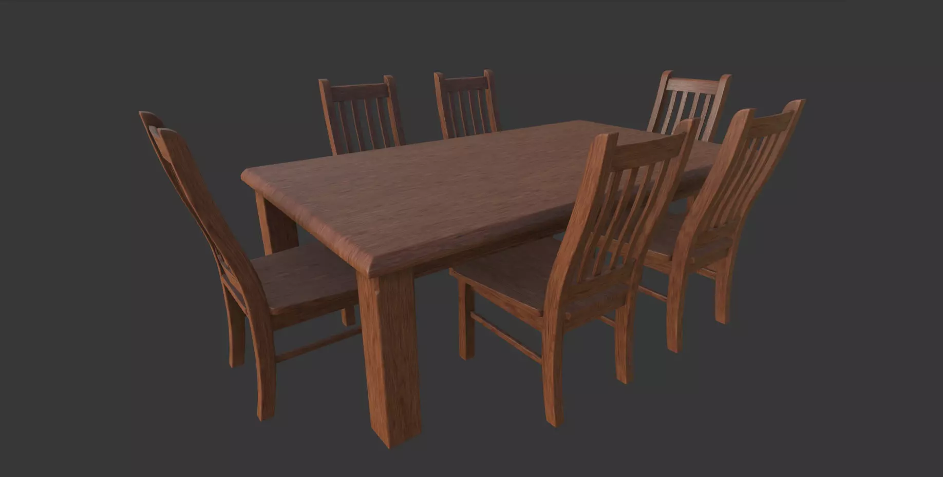 Dinning Table Low-poly 3D model_0