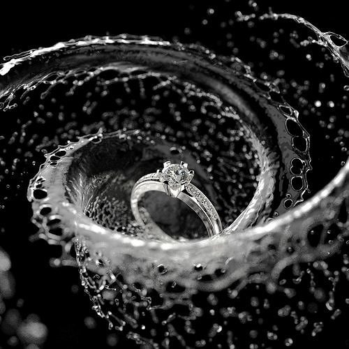 Ring 3 wedding in swirl of water 3D print model