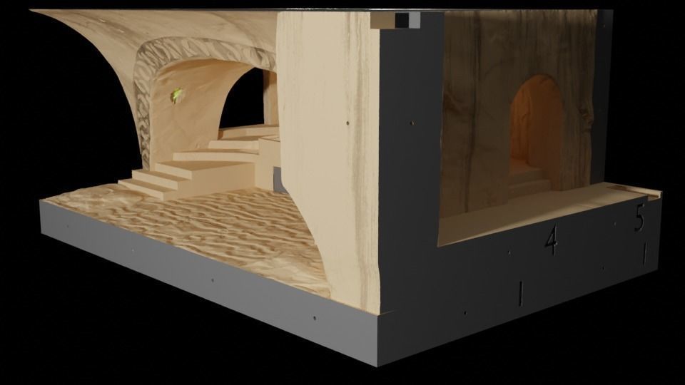 Jabbas Throne Room - Set 2- Throne Area  1-12 scale Blackseries  3D print model_4