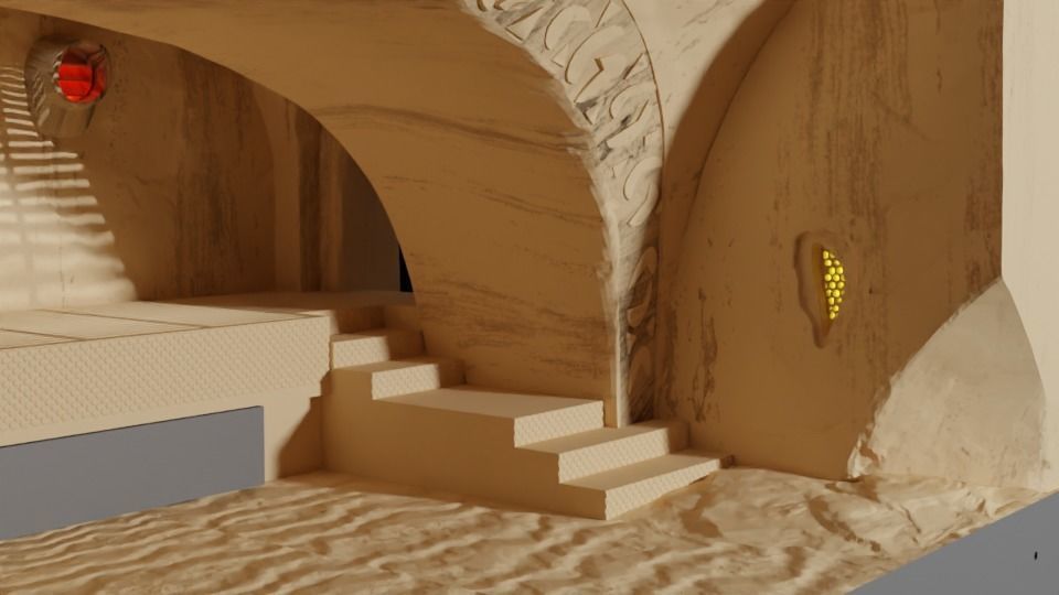 Jabbas Throne Room - Set 2- Throne Area  1-12 scale Blackseries  3D print model_7