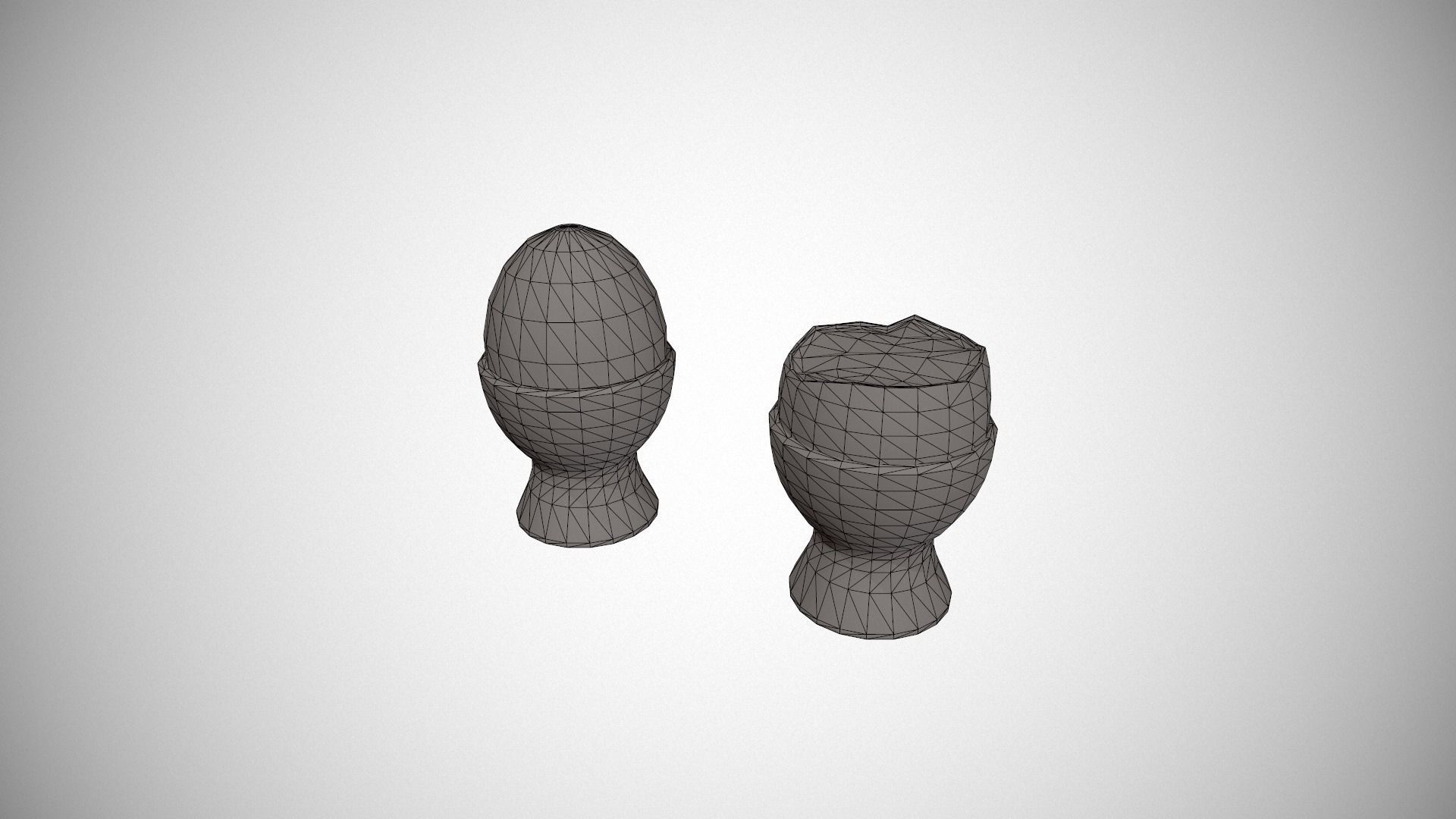 Boiled Egg and Cracked Egg in Cup Low-poly 3D model_22