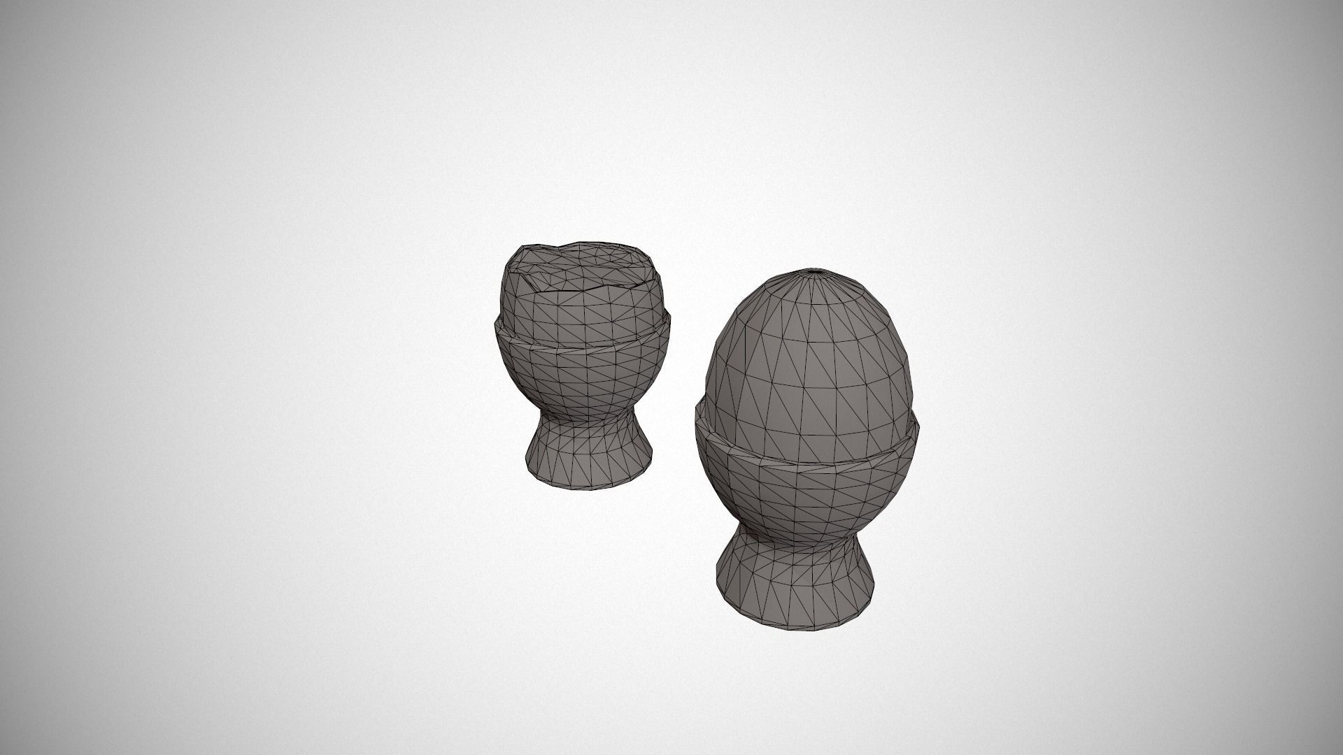 Boiled Egg and Cracked Egg in Cup Low-poly 3D model_16