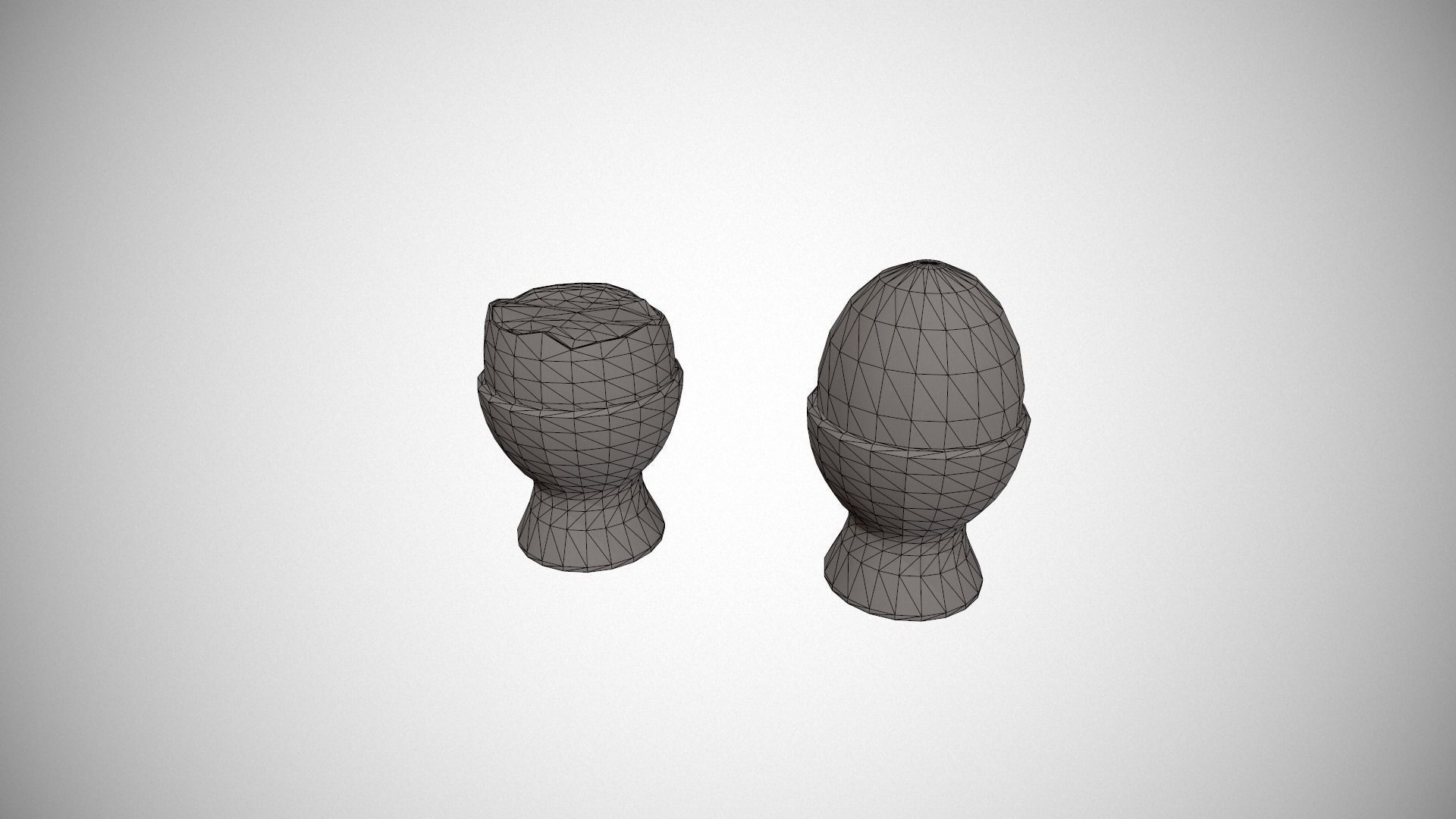 Boiled Egg and Cracked Egg in Cup Low-poly 3D model_17