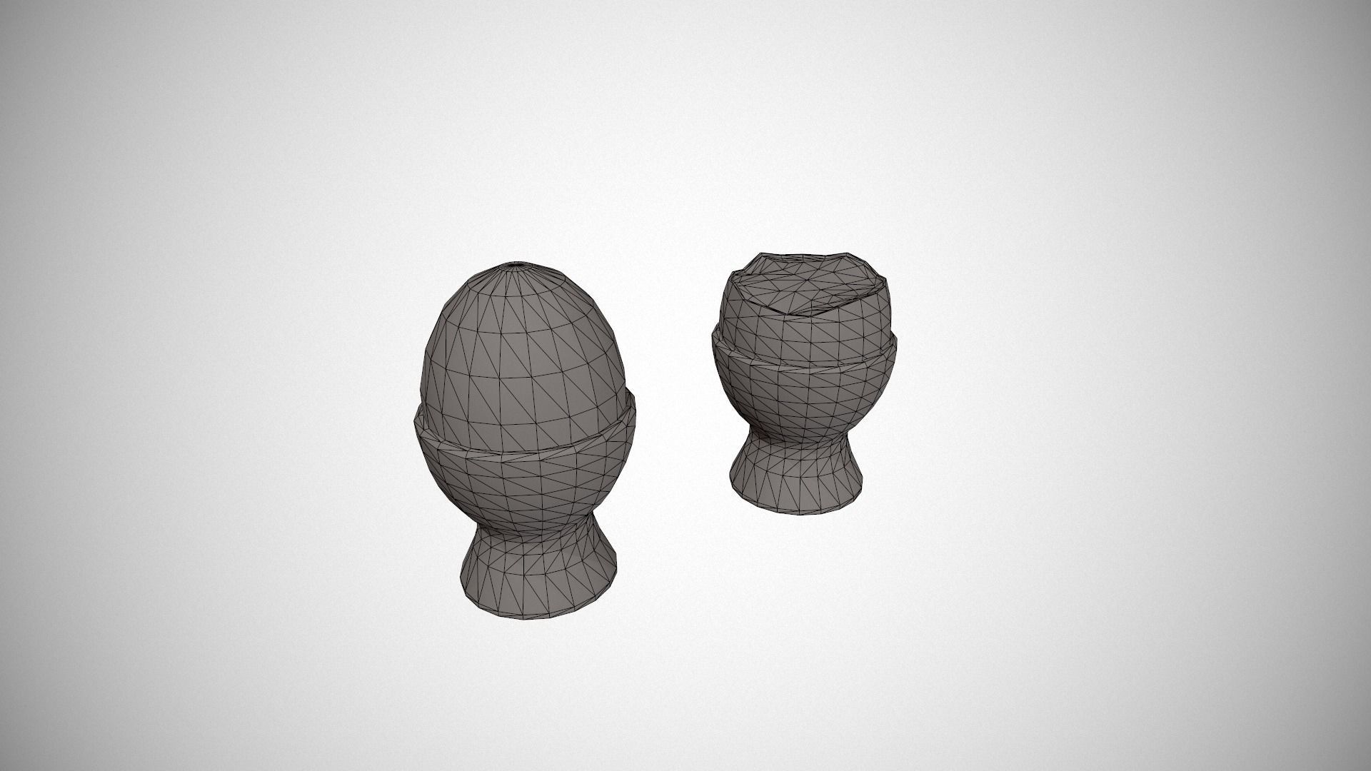 Boiled Egg and Cracked Egg in Cup Low-poly 3D model_13