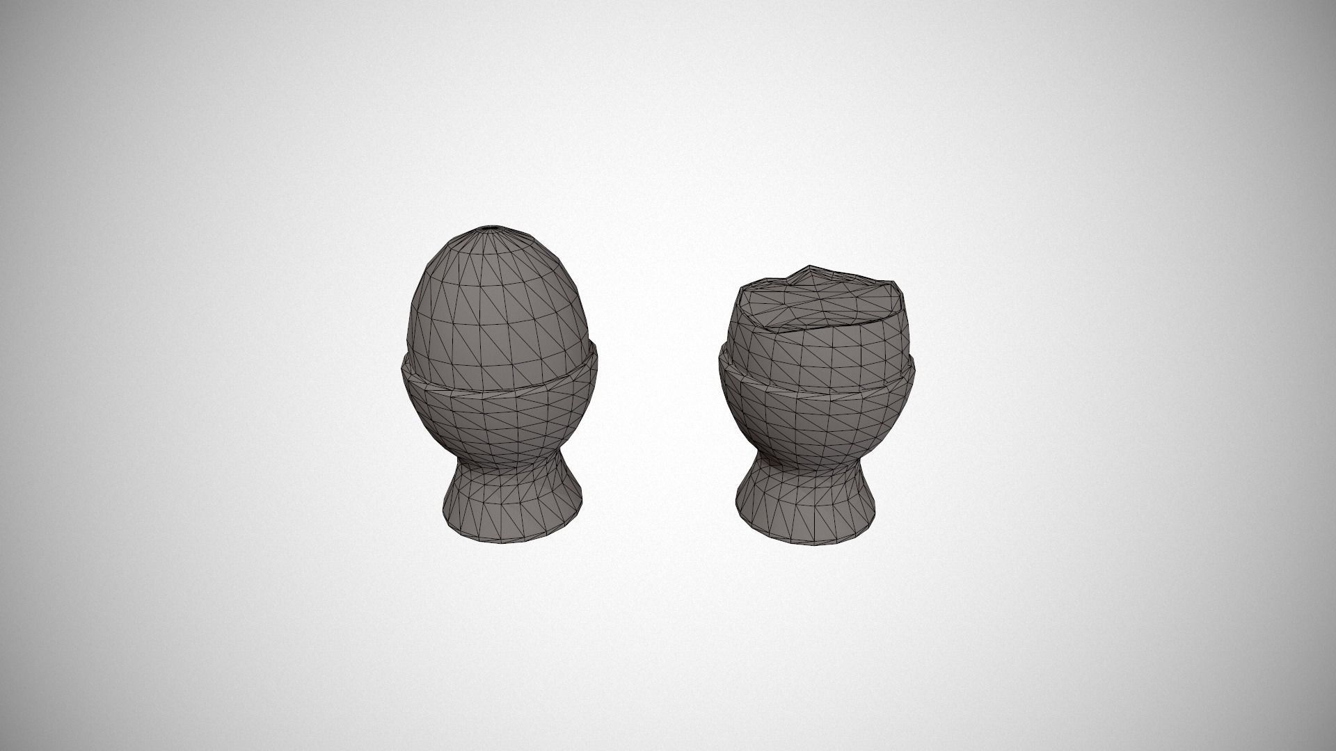 Boiled Egg and Cracked Egg in Cup Low-poly 3D model_12