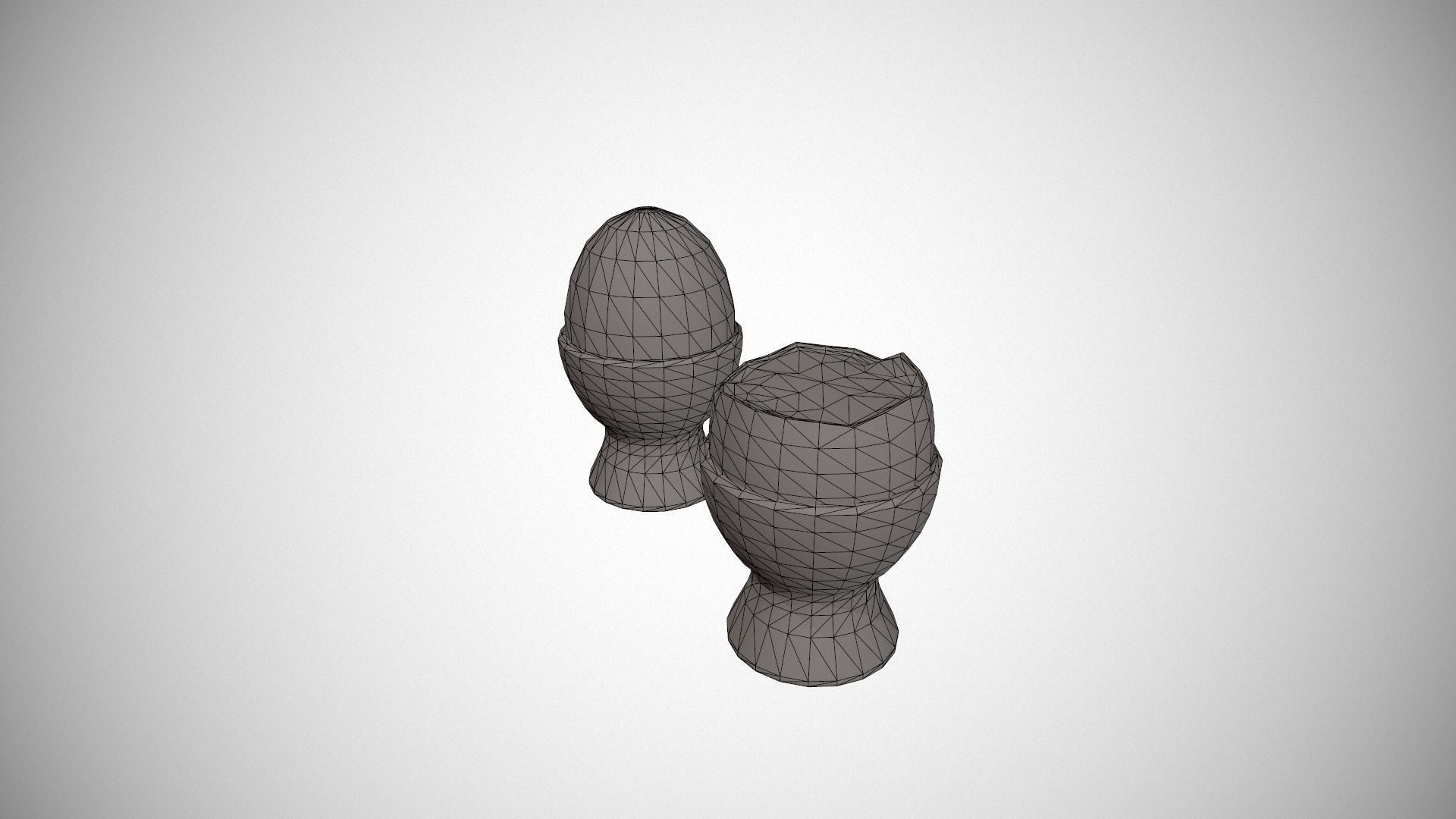 Boiled Egg and Cracked Egg in Cup Low-poly 3D model_21