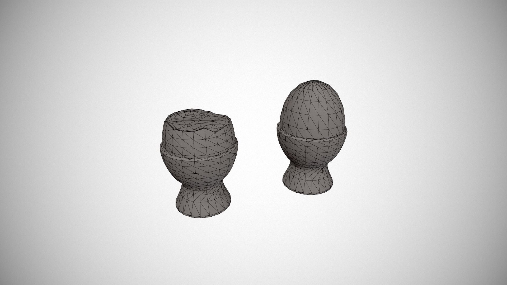 Boiled Egg and Cracked Egg in Cup Low-poly 3D model_18