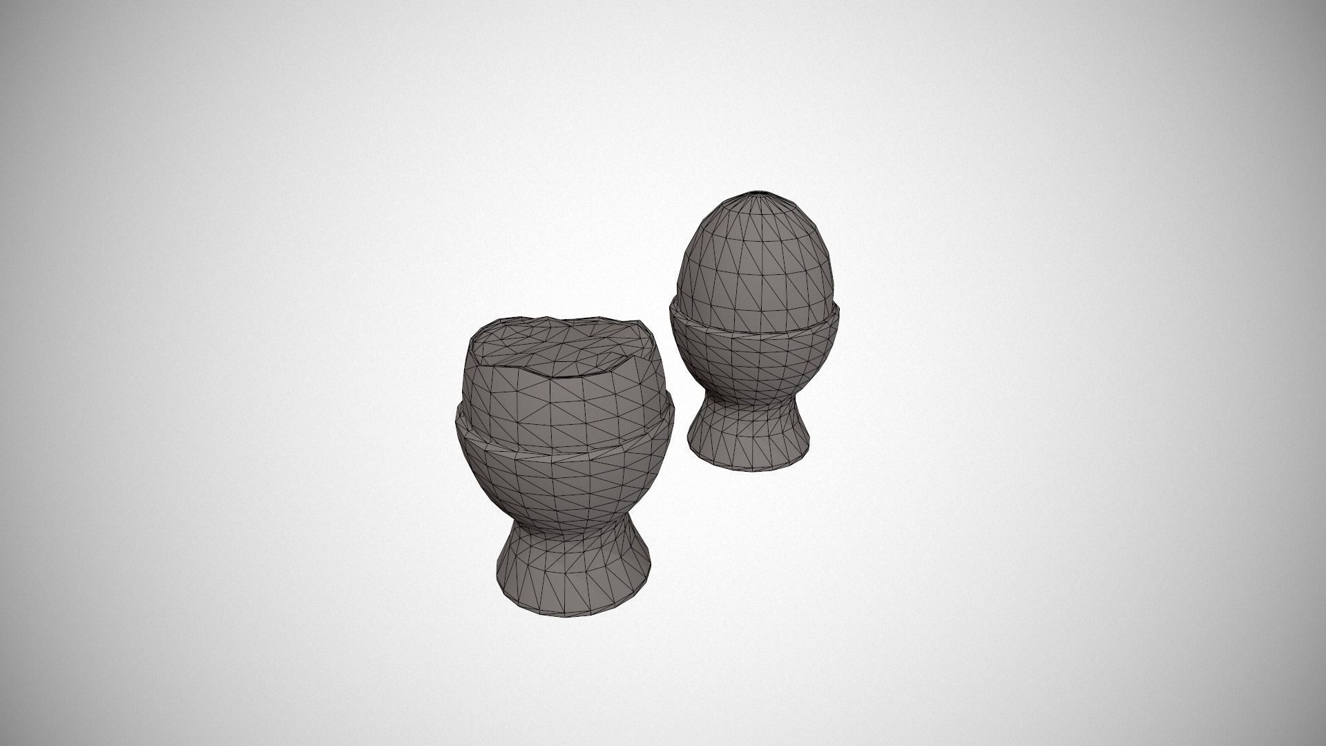 Boiled Egg and Cracked Egg in Cup Low-poly 3D model_19