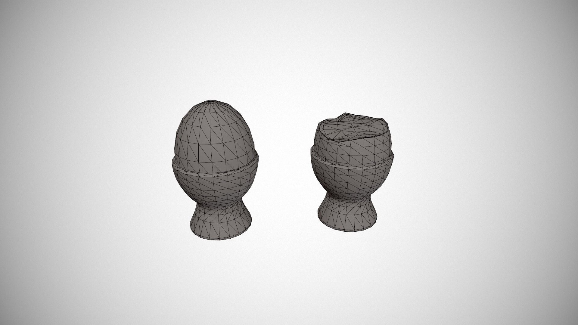 Boiled Egg and Cracked Egg in Cup Low-poly 3D model_23