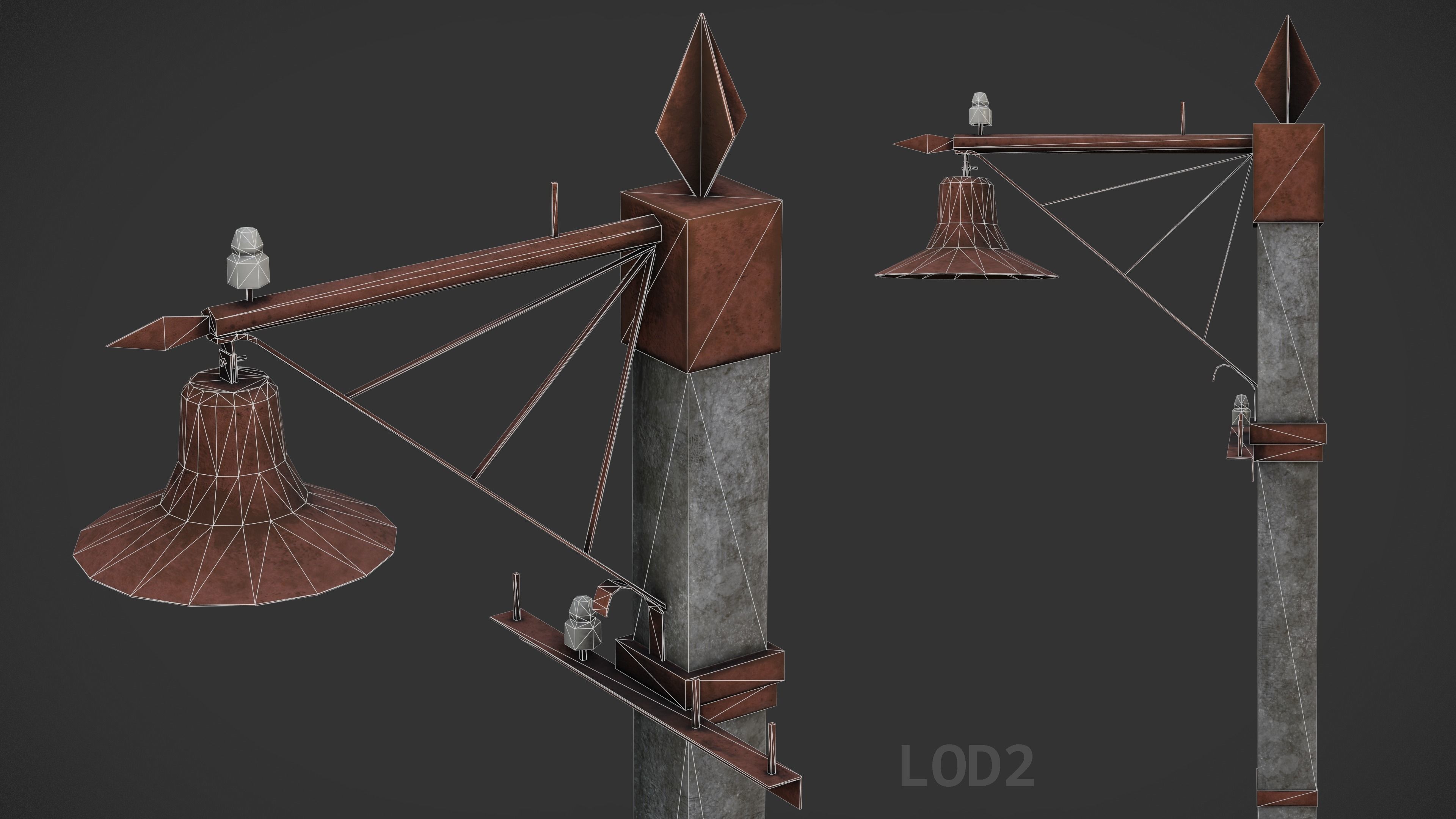 Old Street Lamp Post Pack Low-poly 3D model_20