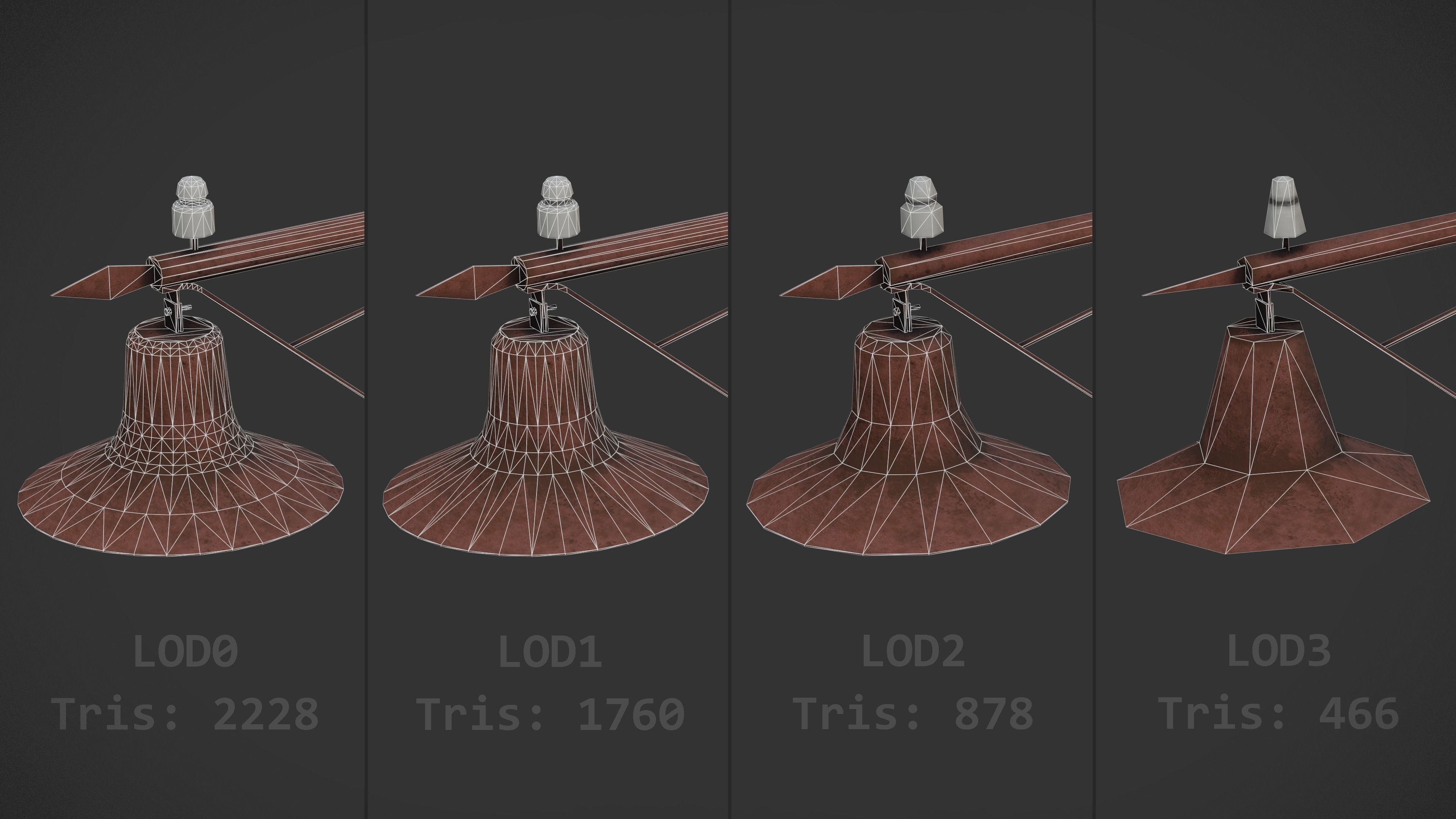 Old Street Lamp Post Pack Low-poly 3D model_14