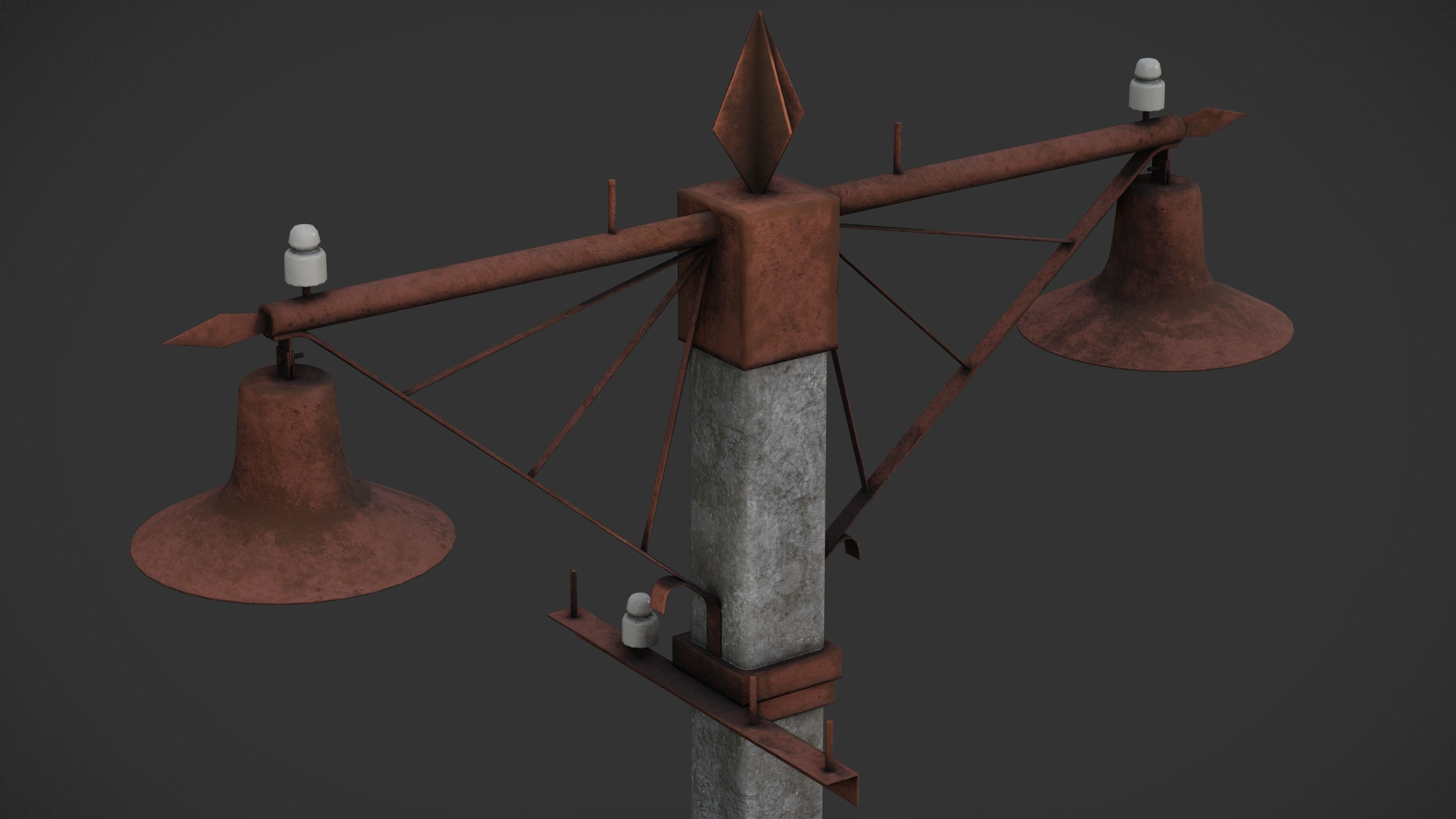 Old Street Lamp Post Pack Low-poly 3D model_9