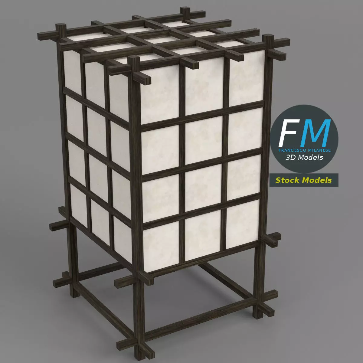 Shoji lamp 1 3D model_0