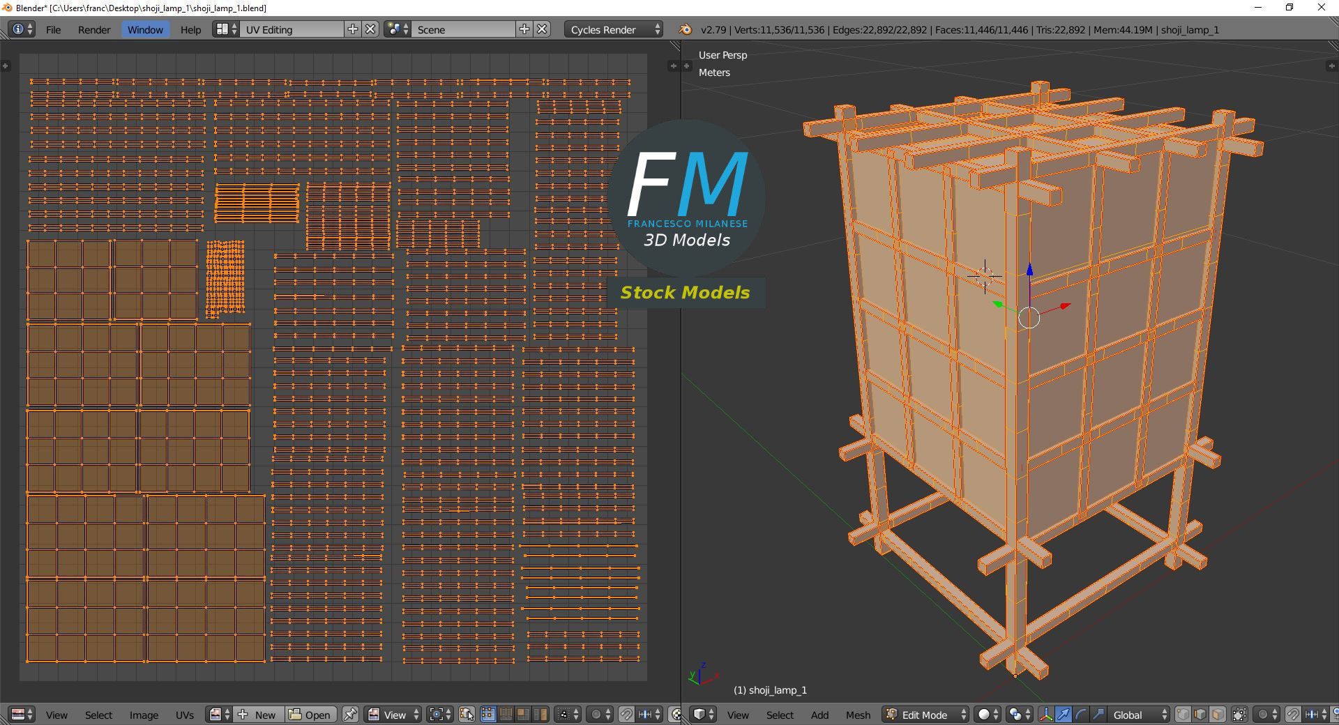 Shoji lamp 1 3D model_10