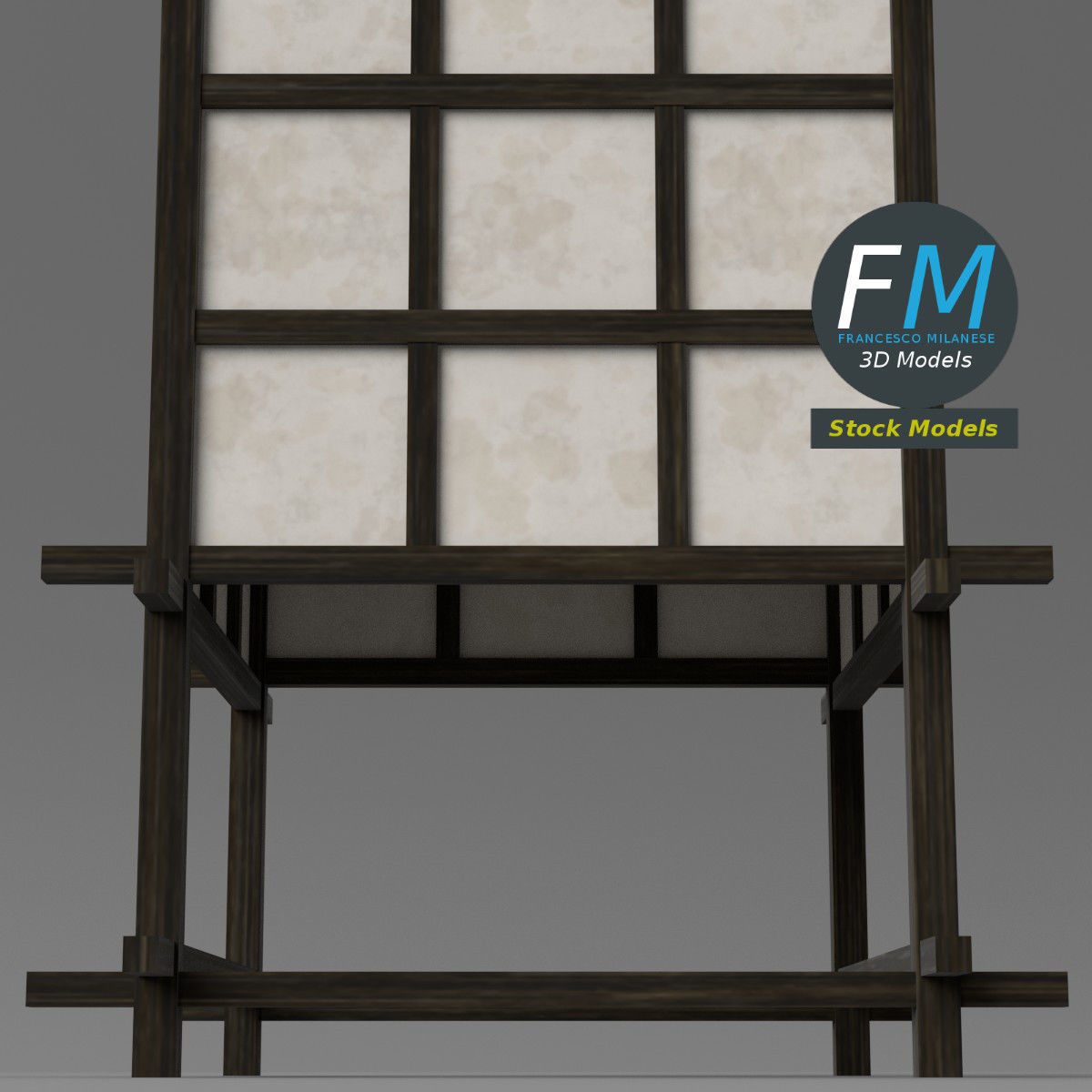 Shoji lamp 1 3D model_5