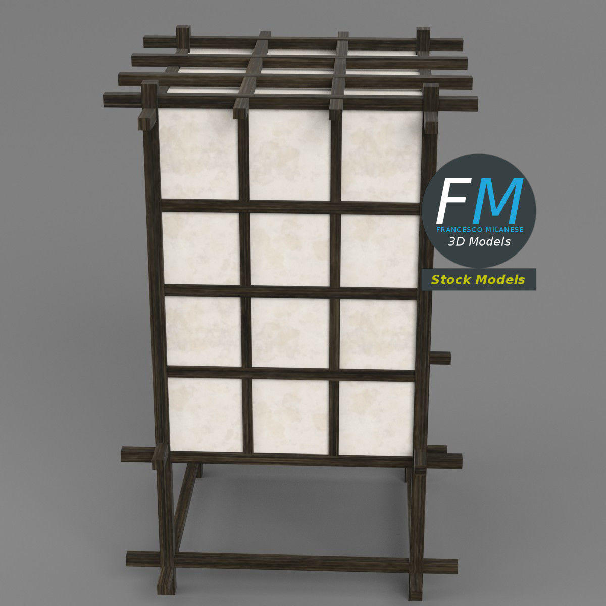 Shoji lamp 1 3D model_2