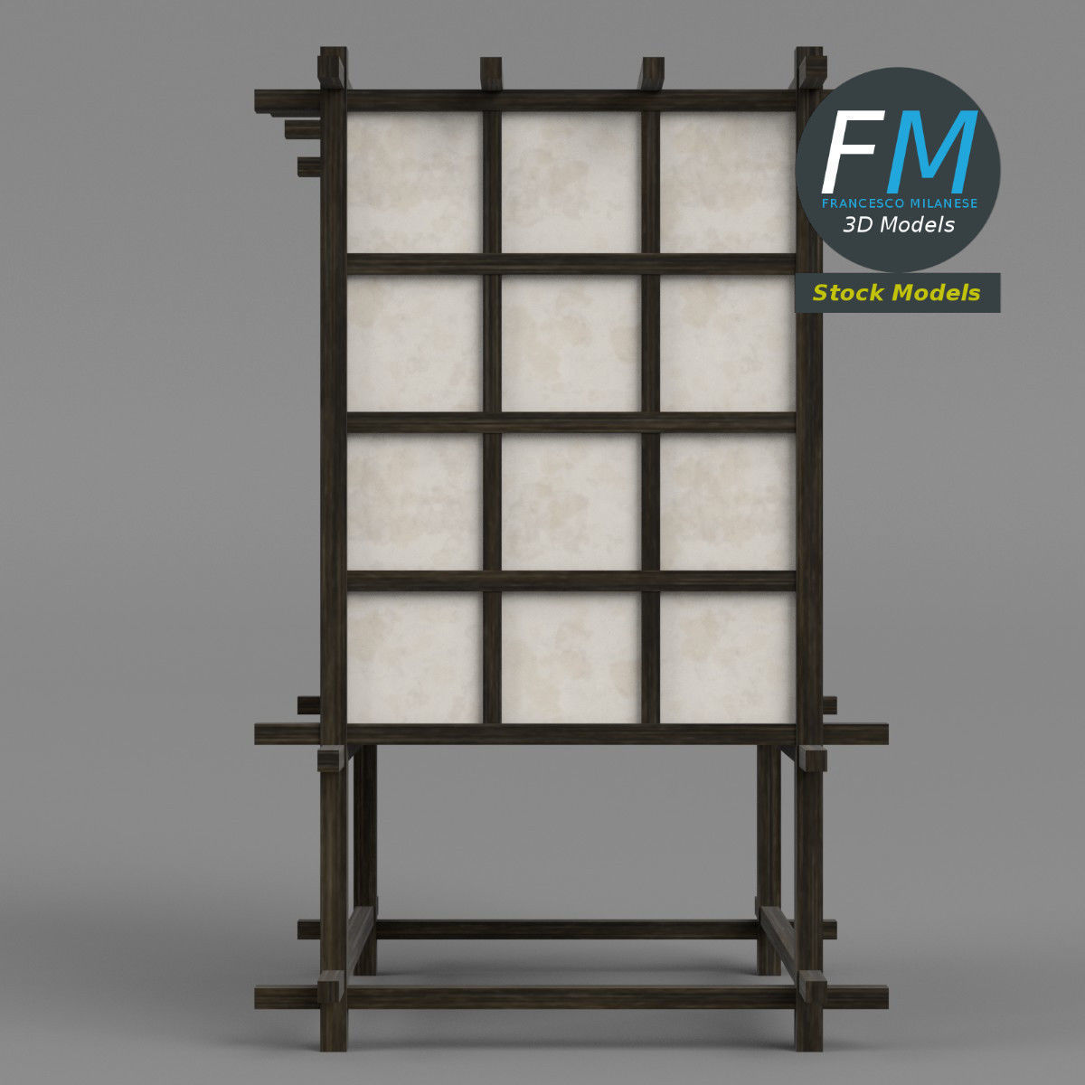 Shoji lamp 1 3D model_4