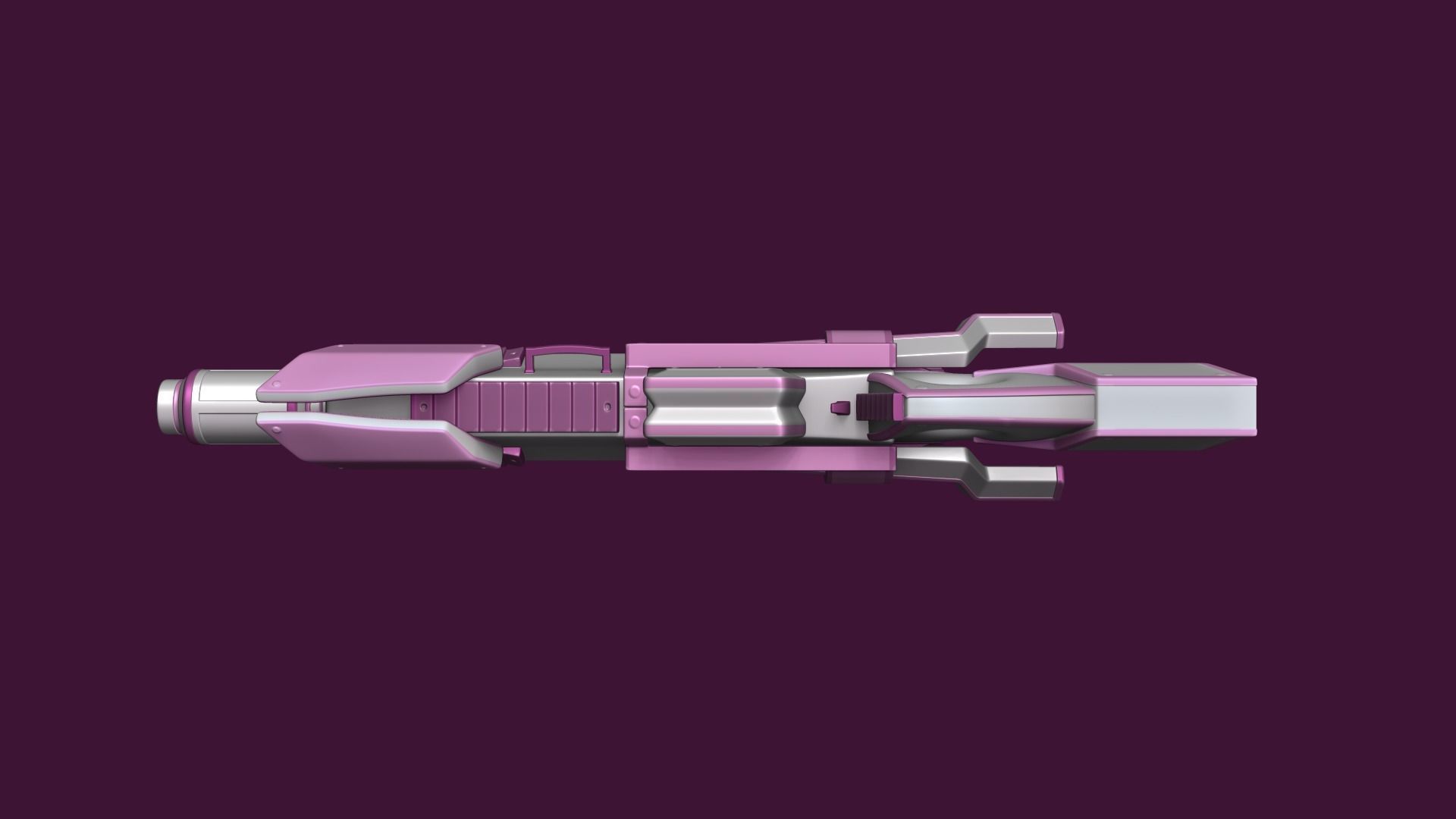 Sci-Fi Assault Rifle - Female Character Design Low-poly 3D model_8