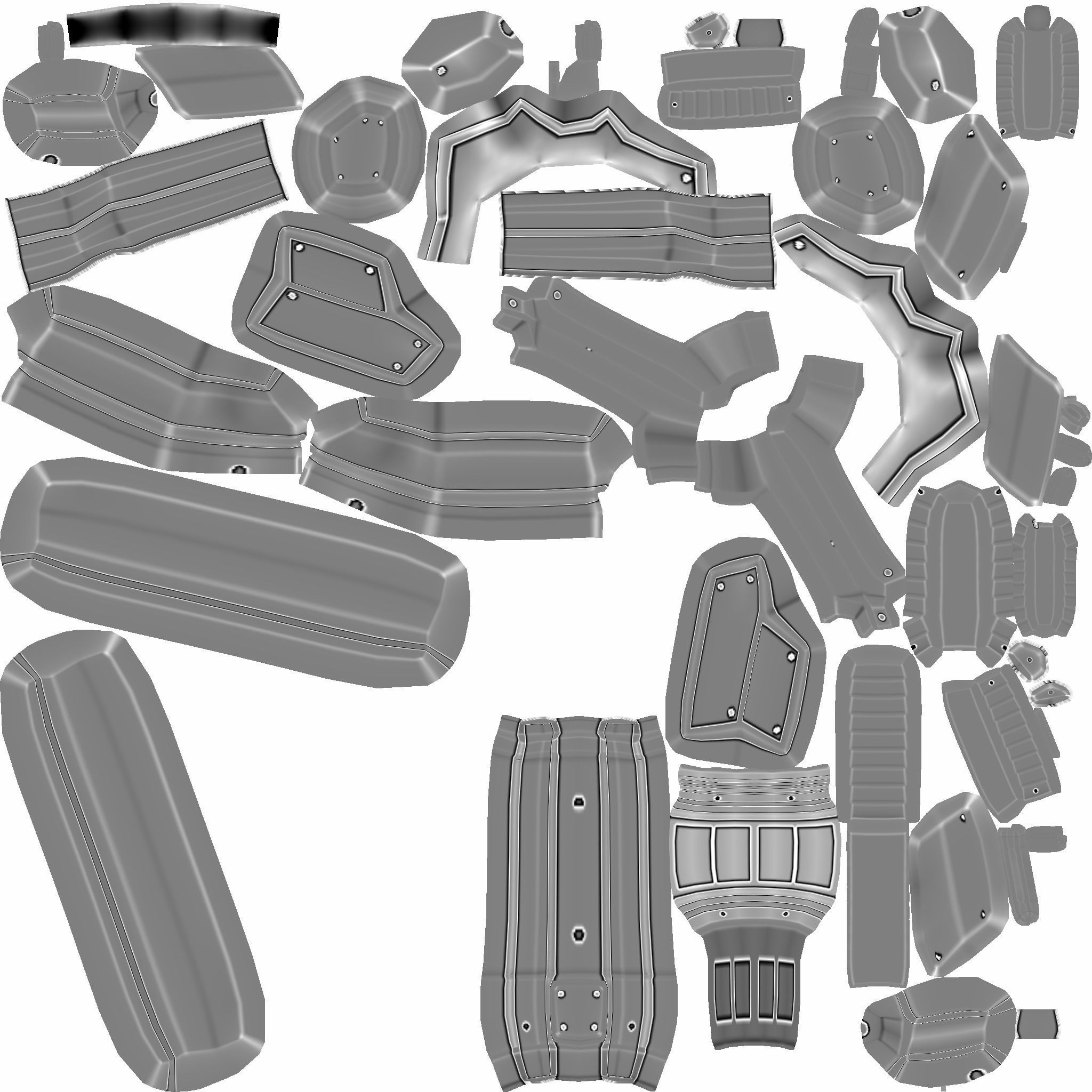 Sci-Fi Assault Rifle - Female Character Design Low-poly 3D model_19