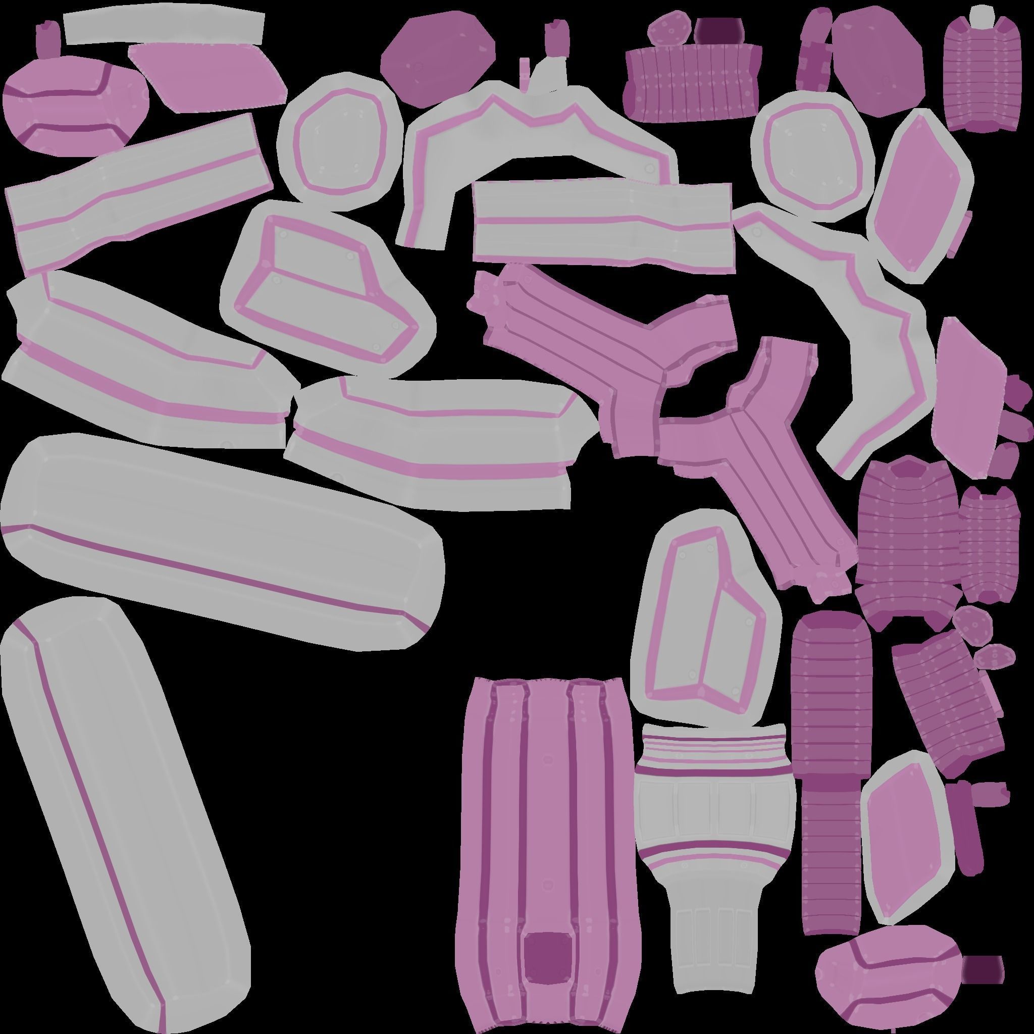 Sci-Fi Assault Rifle - Female Character Design Low-poly 3D model_16
