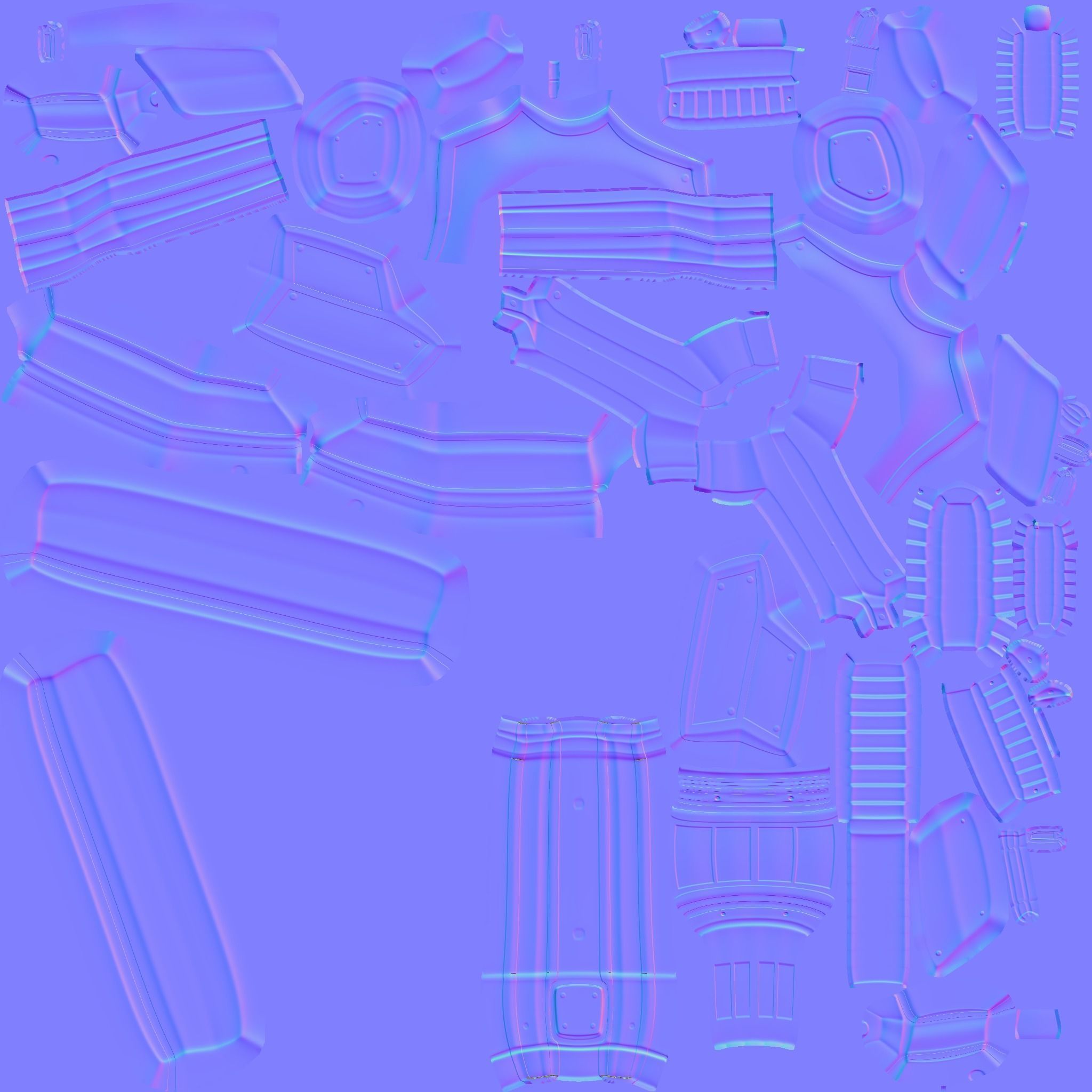 Sci-Fi Assault Rifle - Female Character Design Low-poly 3D model_17