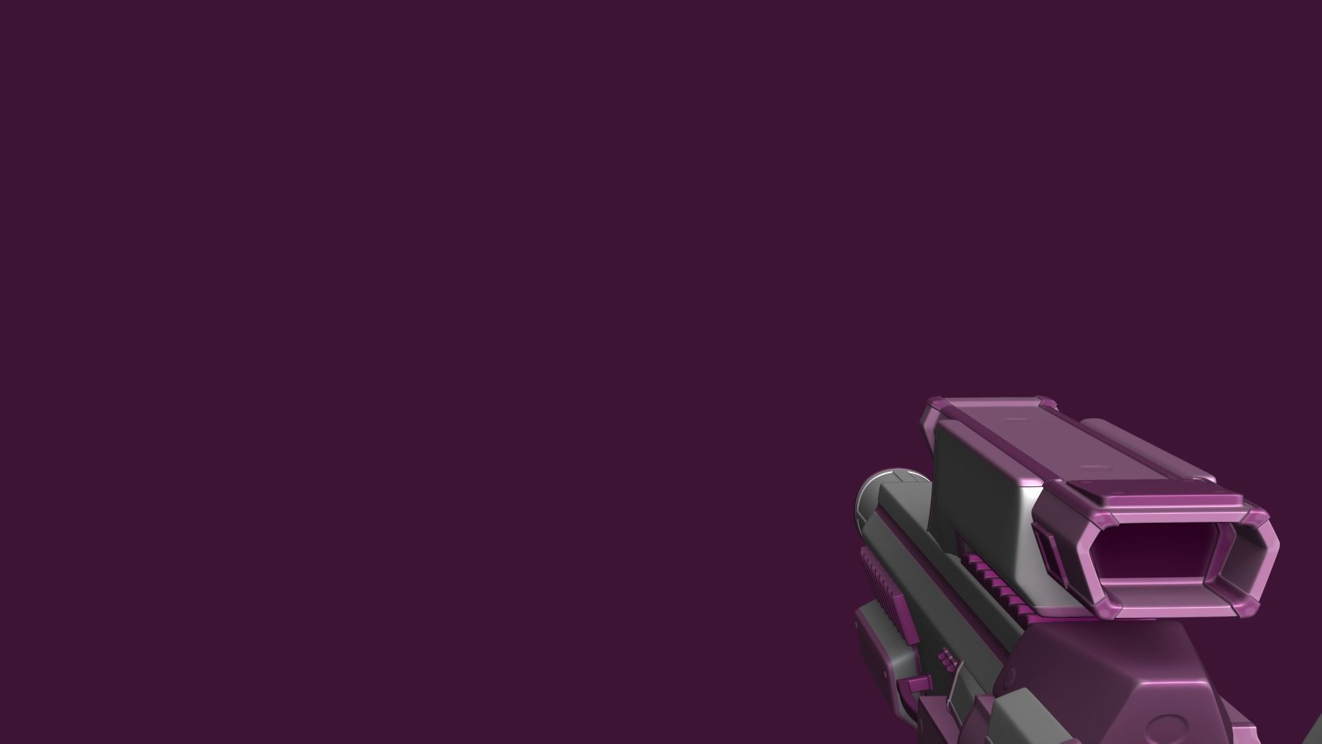 Sci-Fi Assault Rifle - Female Character Design Low-poly 3D model_10