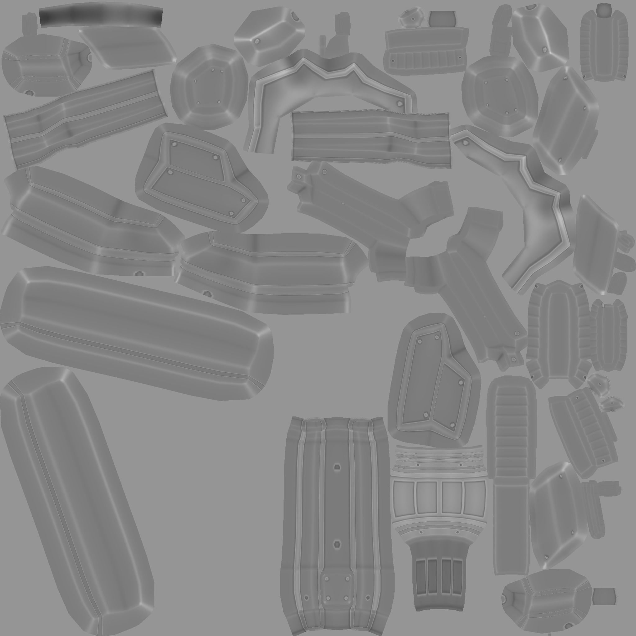 Sci-Fi Assault Rifle - Female Character Design Low-poly 3D model_21