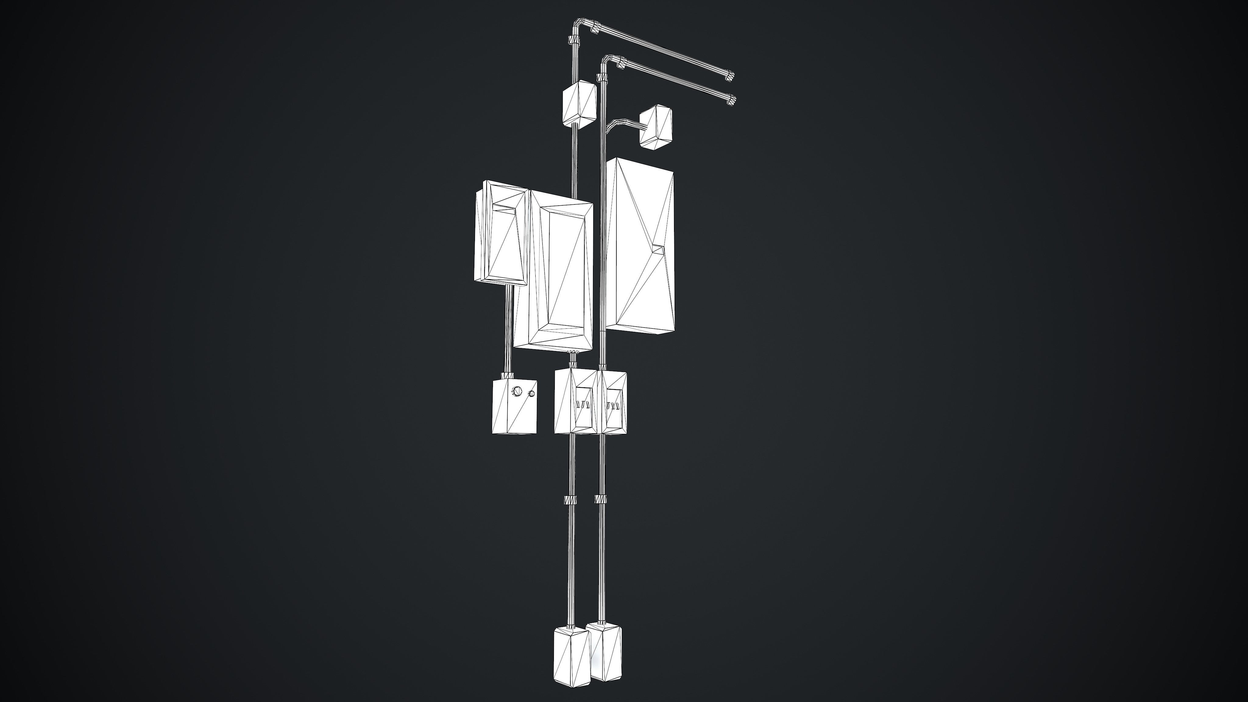 Fuse Box Electrical Panel Low-poly 3D model_5
