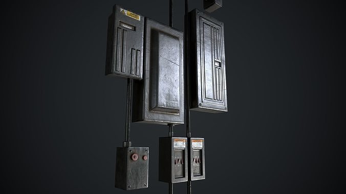 Fuse Box Electrical Panel Low-poly 3D model