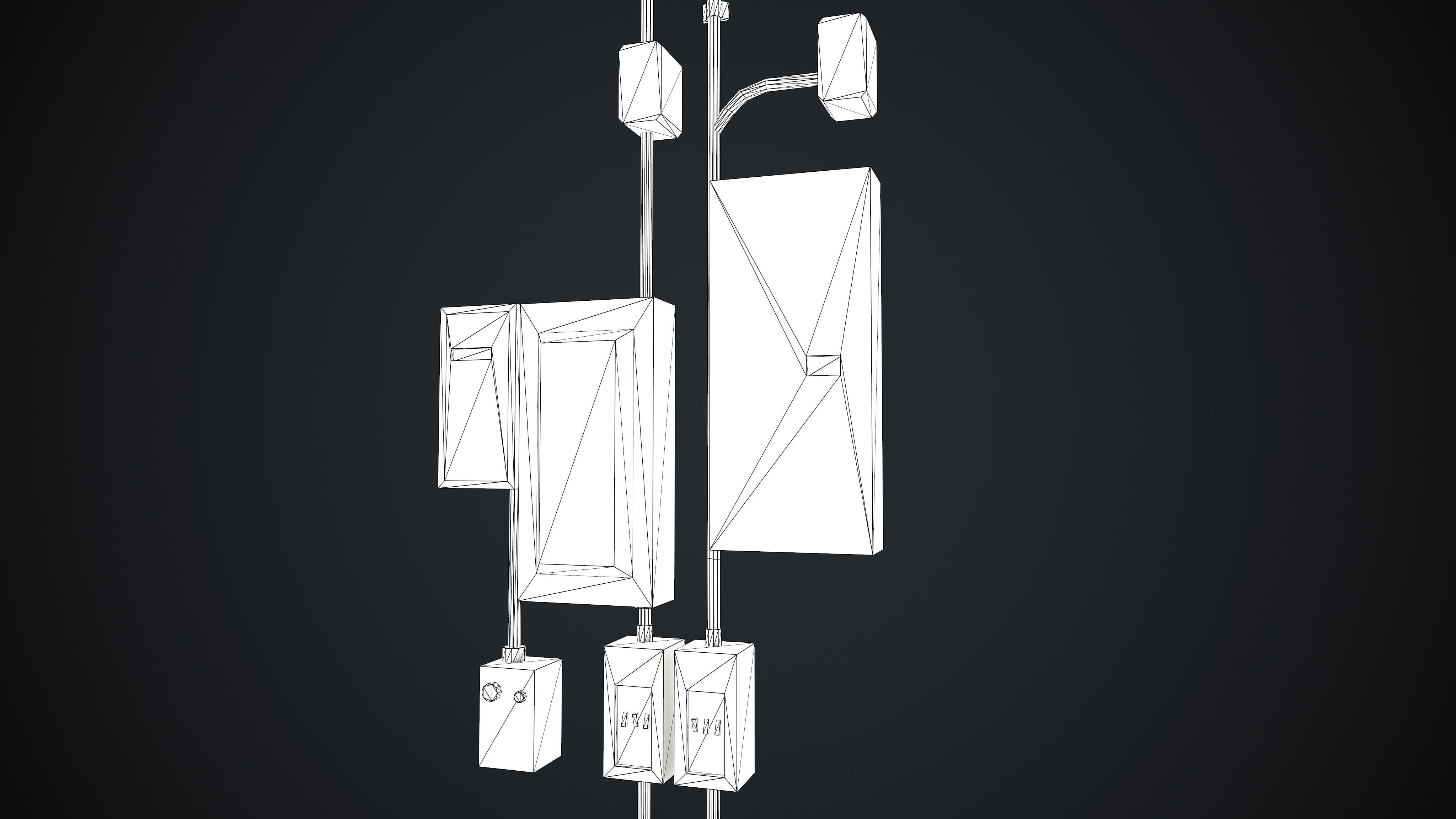 Fuse Box Electrical Panel Low-poly 3D model_6